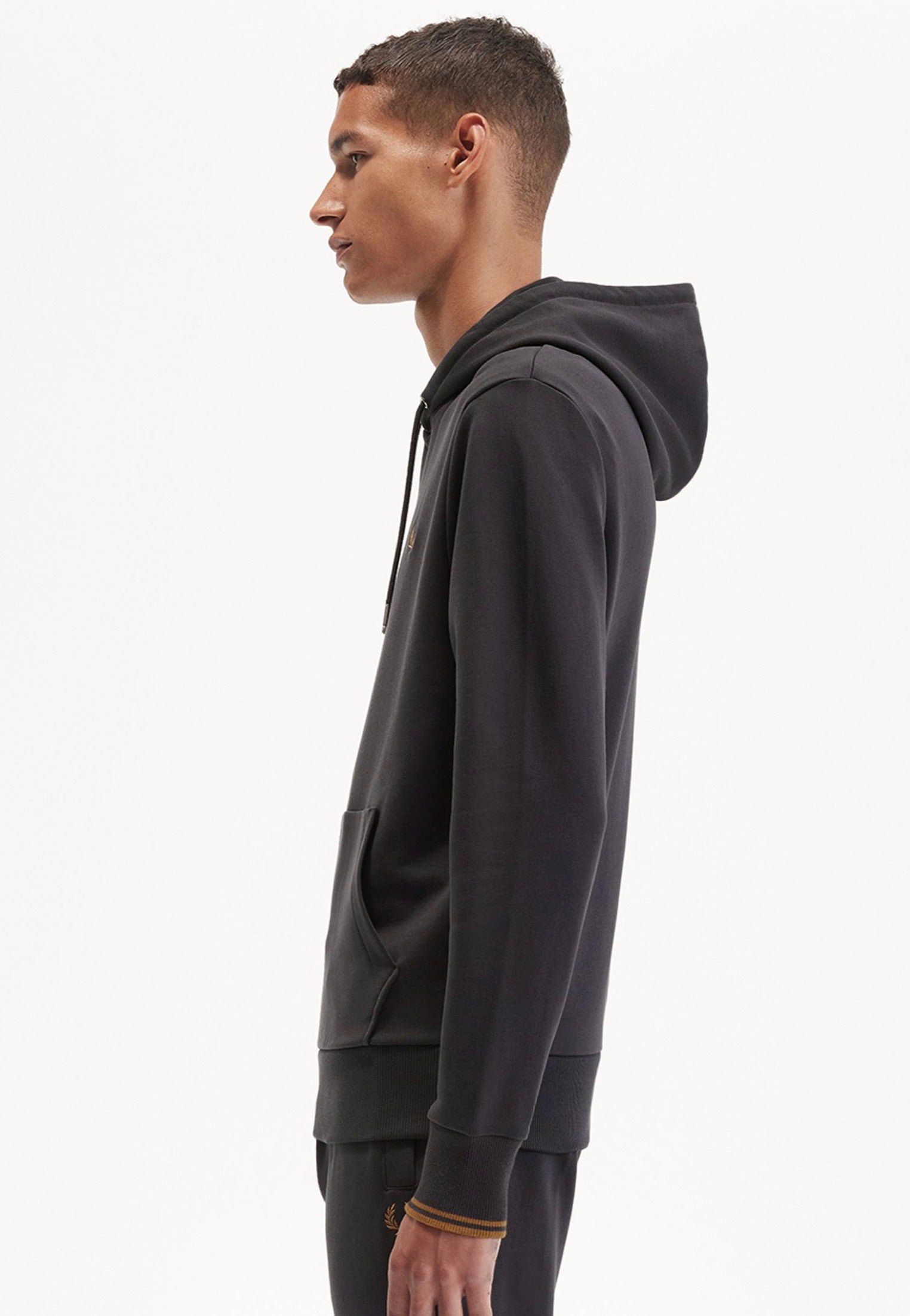 Fred Perry - Tipped Hooded Anchor Grey/Dark Caramel - Hoodie | Men-Image