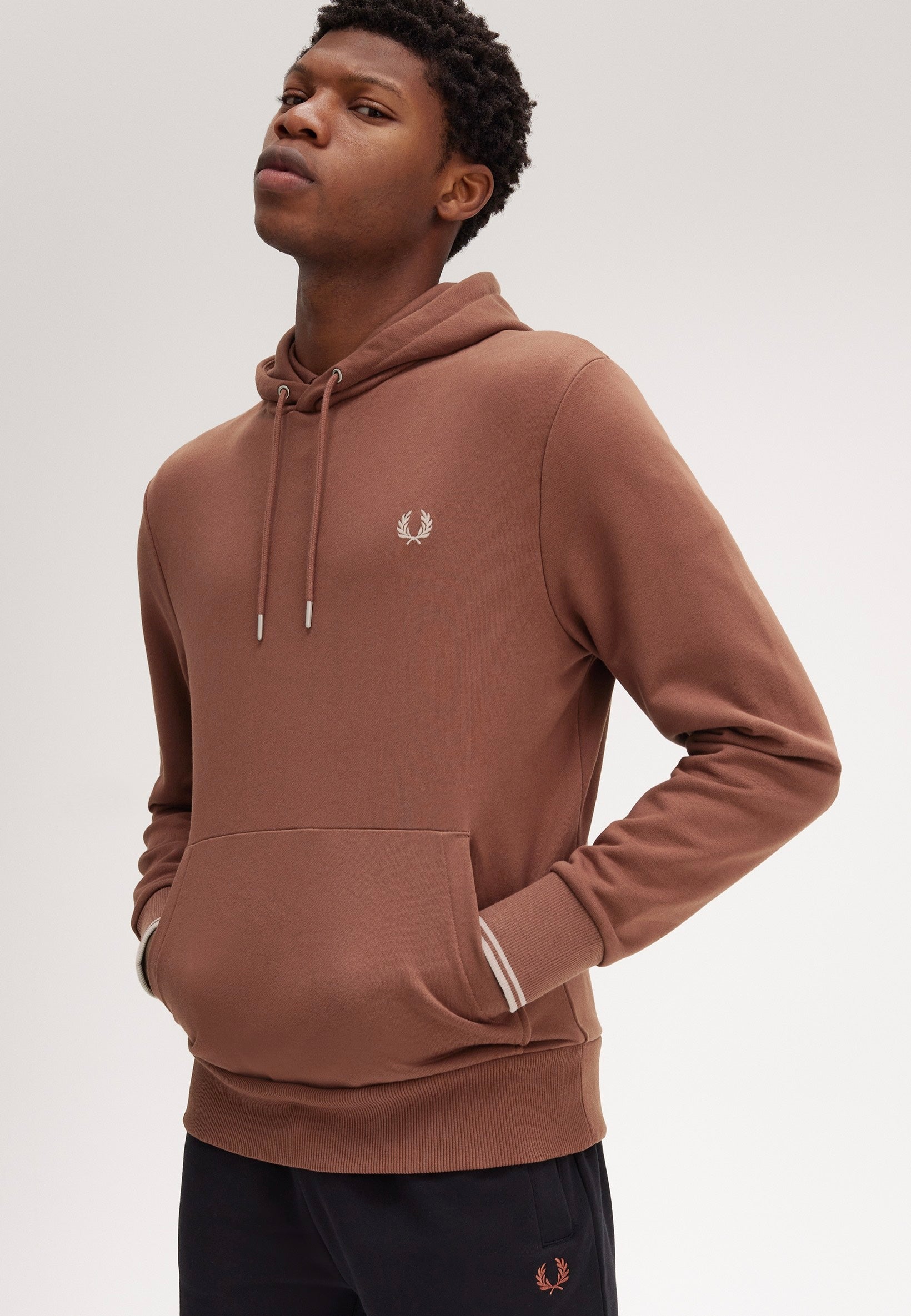 Fred Perry - Tipped Hooded Whisky Brown/Porridge Marl - Hoodie | Men-Image