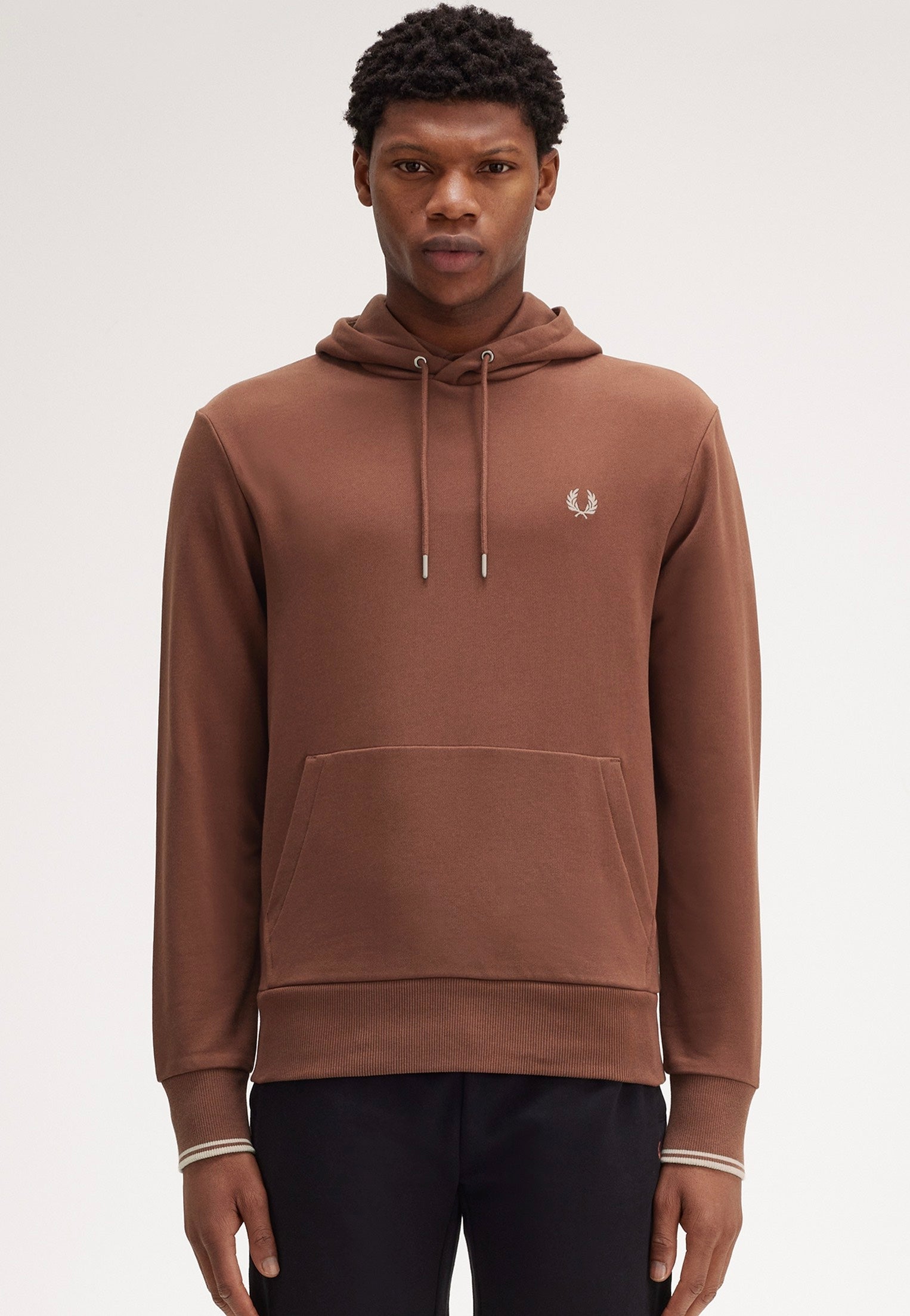 Fred Perry - Tipped Hooded Whisky Brown/Porridge Marl - Hoodie | Men-Image