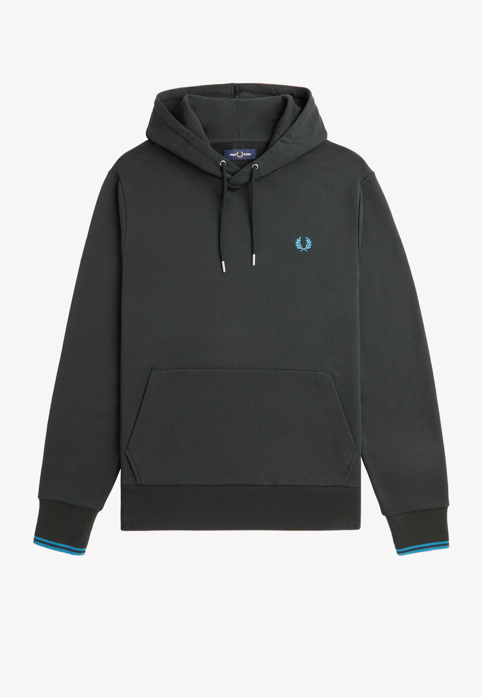 Fred Perry - Tipped Hooded Night Green/Runaway Bay Ocean - Hoodie | Men-Image