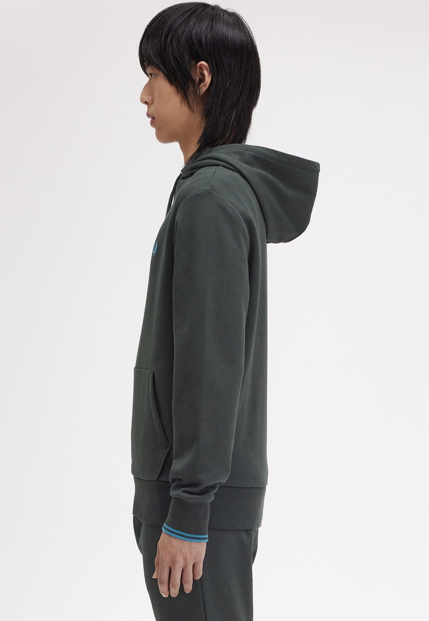 Fred Perry - Tipped Hooded Night Green/Runaway Bay Ocean - Hoodie | Men-Image