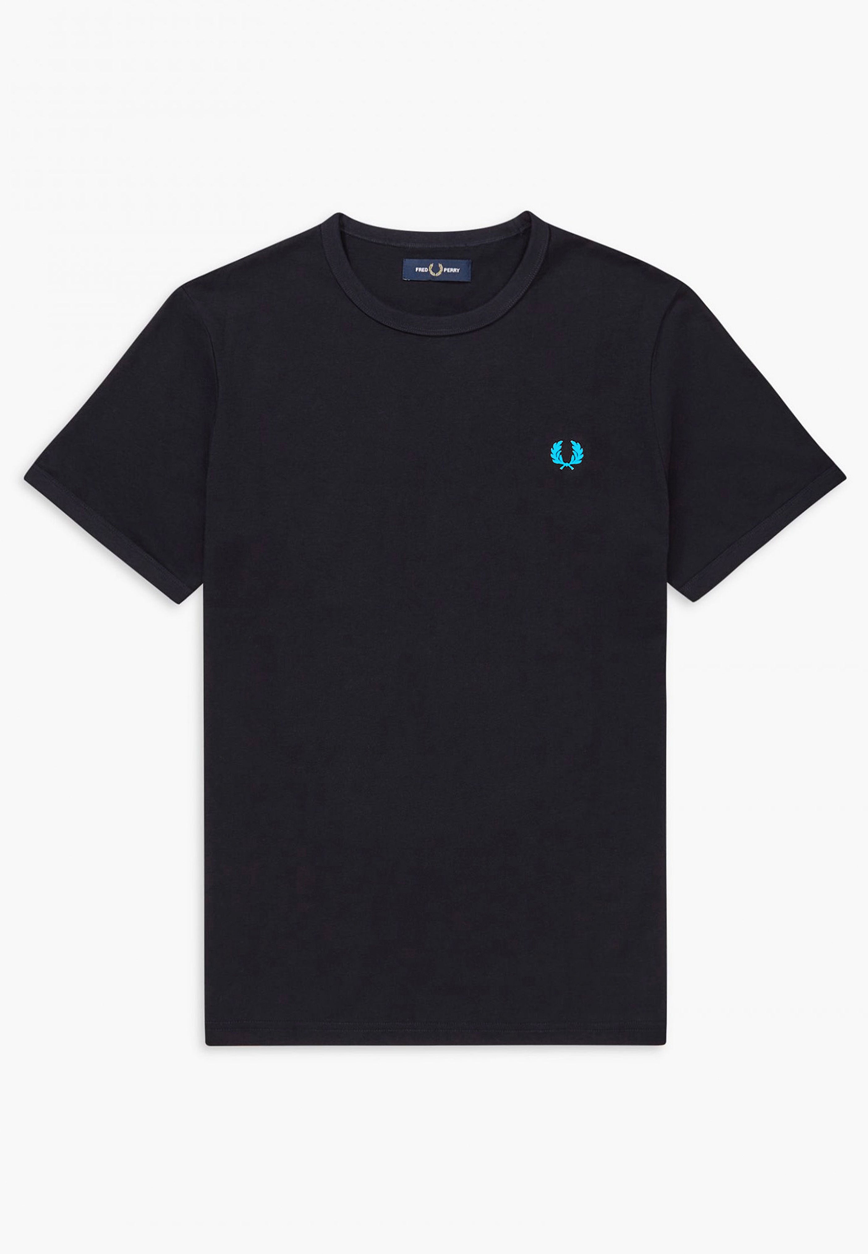 Fred Perry - Ringer Black/Runaway Bay Ocean - T-Shirt | Men-Image