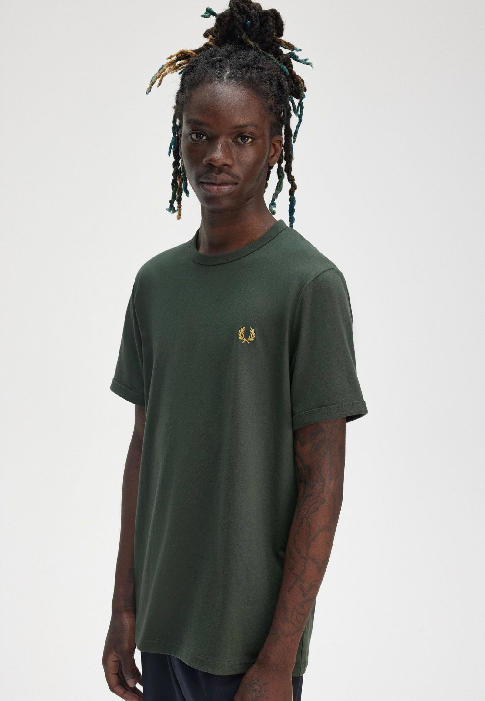 Fred Perry - Ringer Court Green - T-Shirt | Men-Image