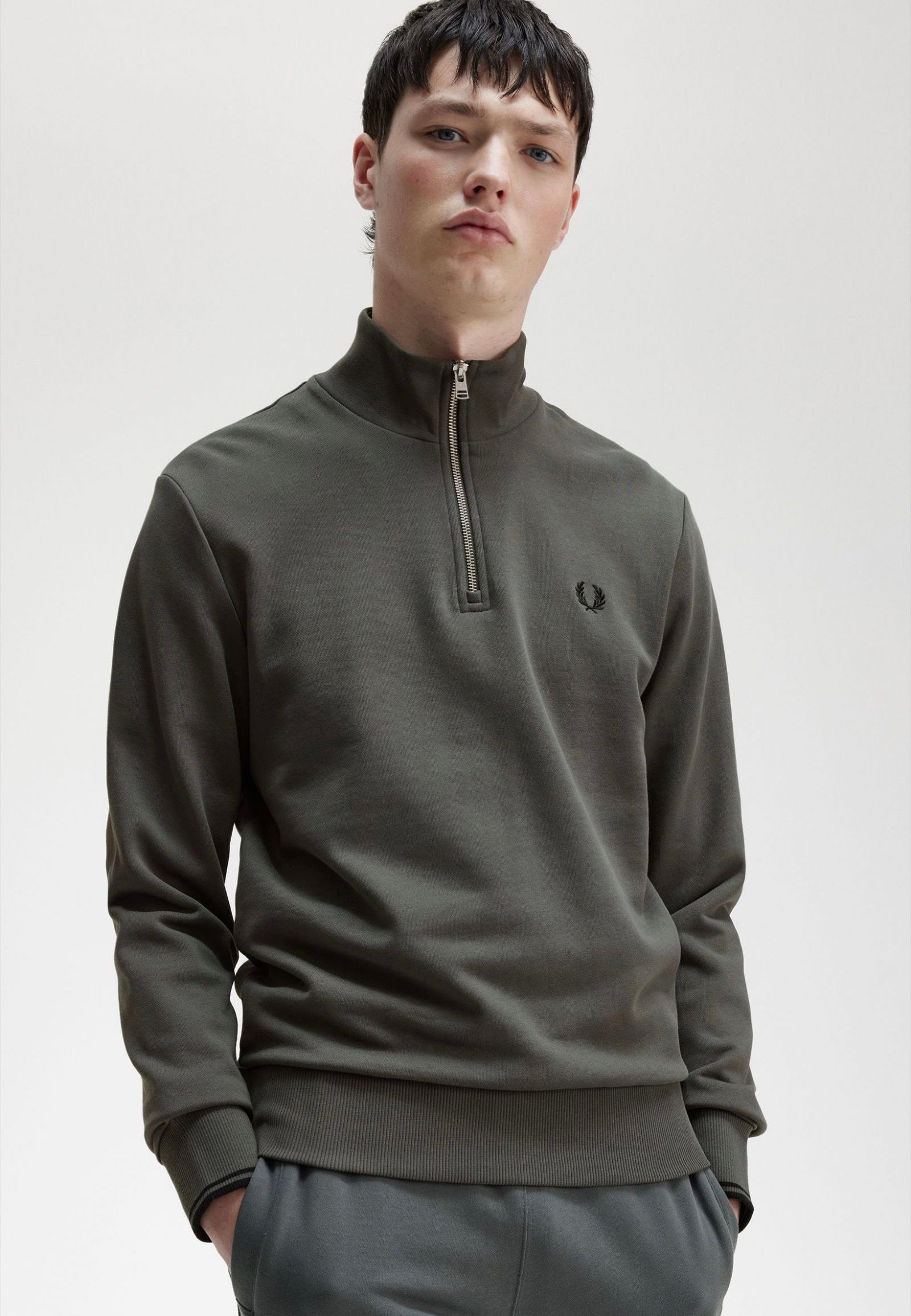 Fred Perry - Half Zip Field Green - Sweater | Men-Image