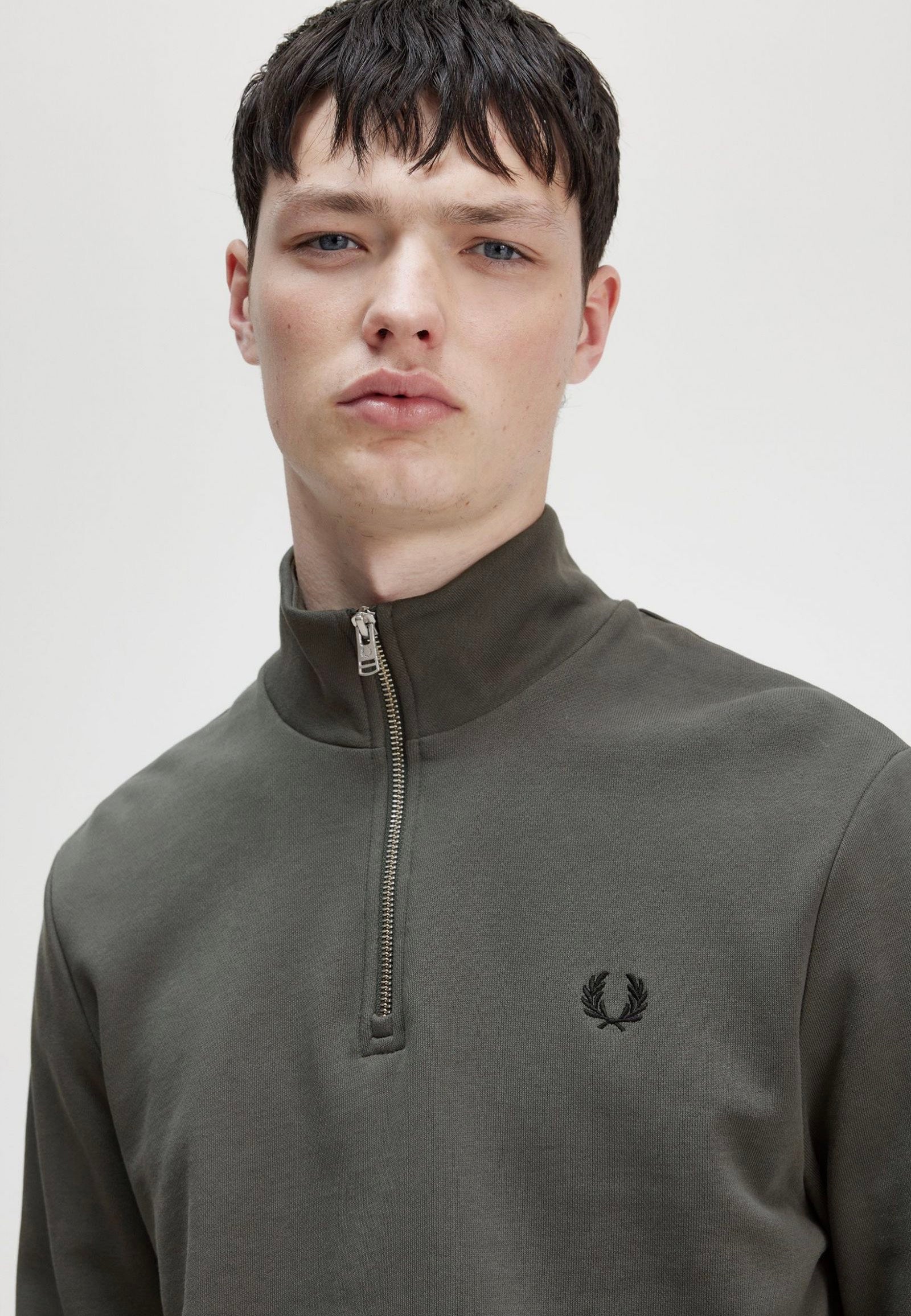 Fred Perry - Half Zip Field Green - Sweater | Men-Image