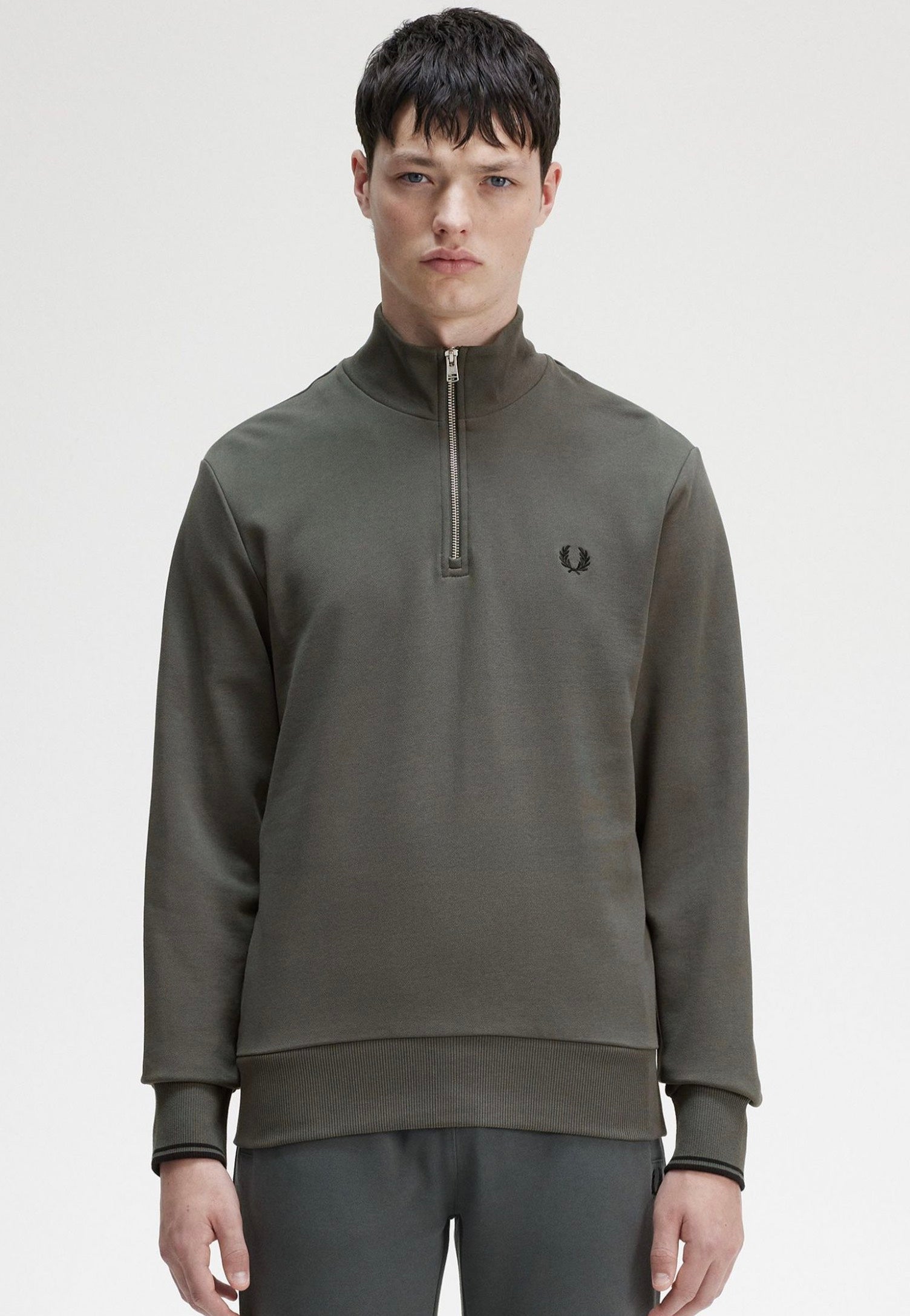 Fred Perry - Half Zip Field Green - Sweater | Men-Image