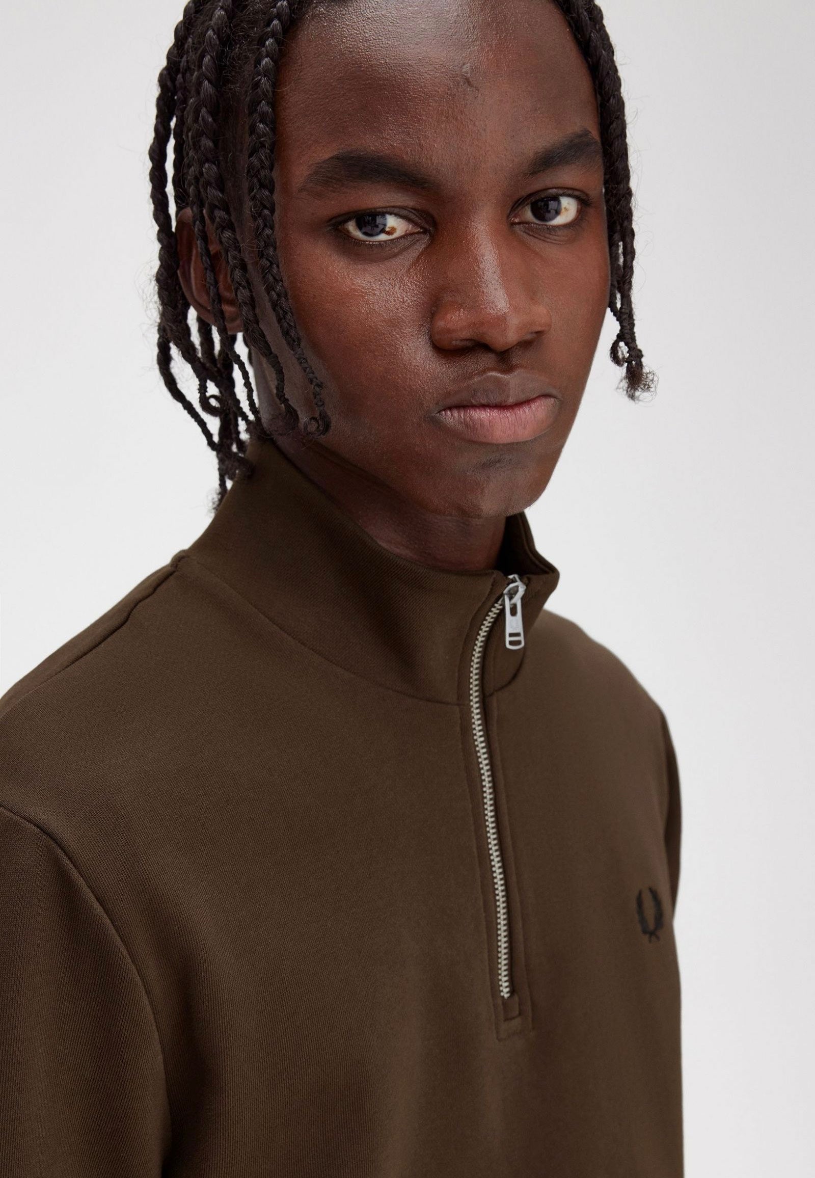 Fred Perry - Half Zip Burnt Tobacco - Sweater | Men-Image