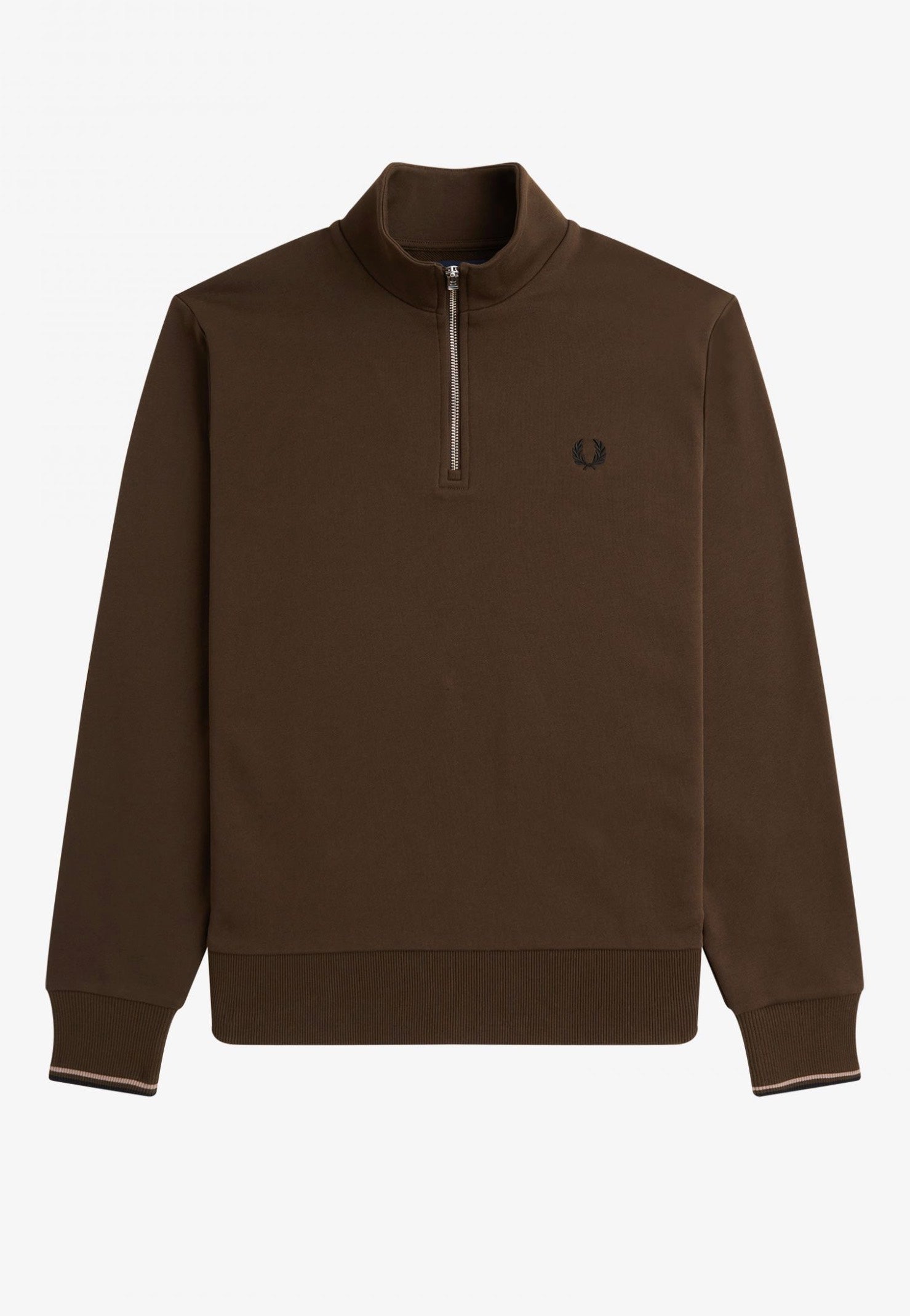 Fred Perry - Half Zip Burnt Tobacco - Sweater | Men-Image