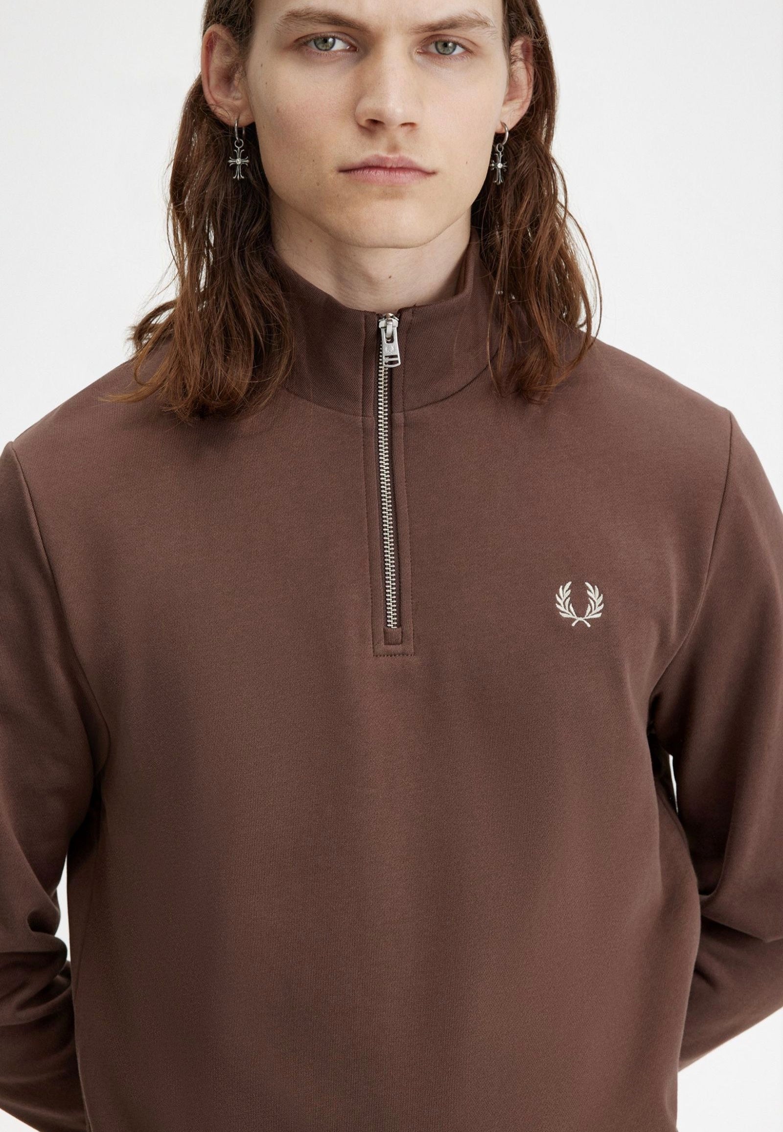 Fred Perry - Half Zip Brick/Warm Grey - Sweater | Men-Image