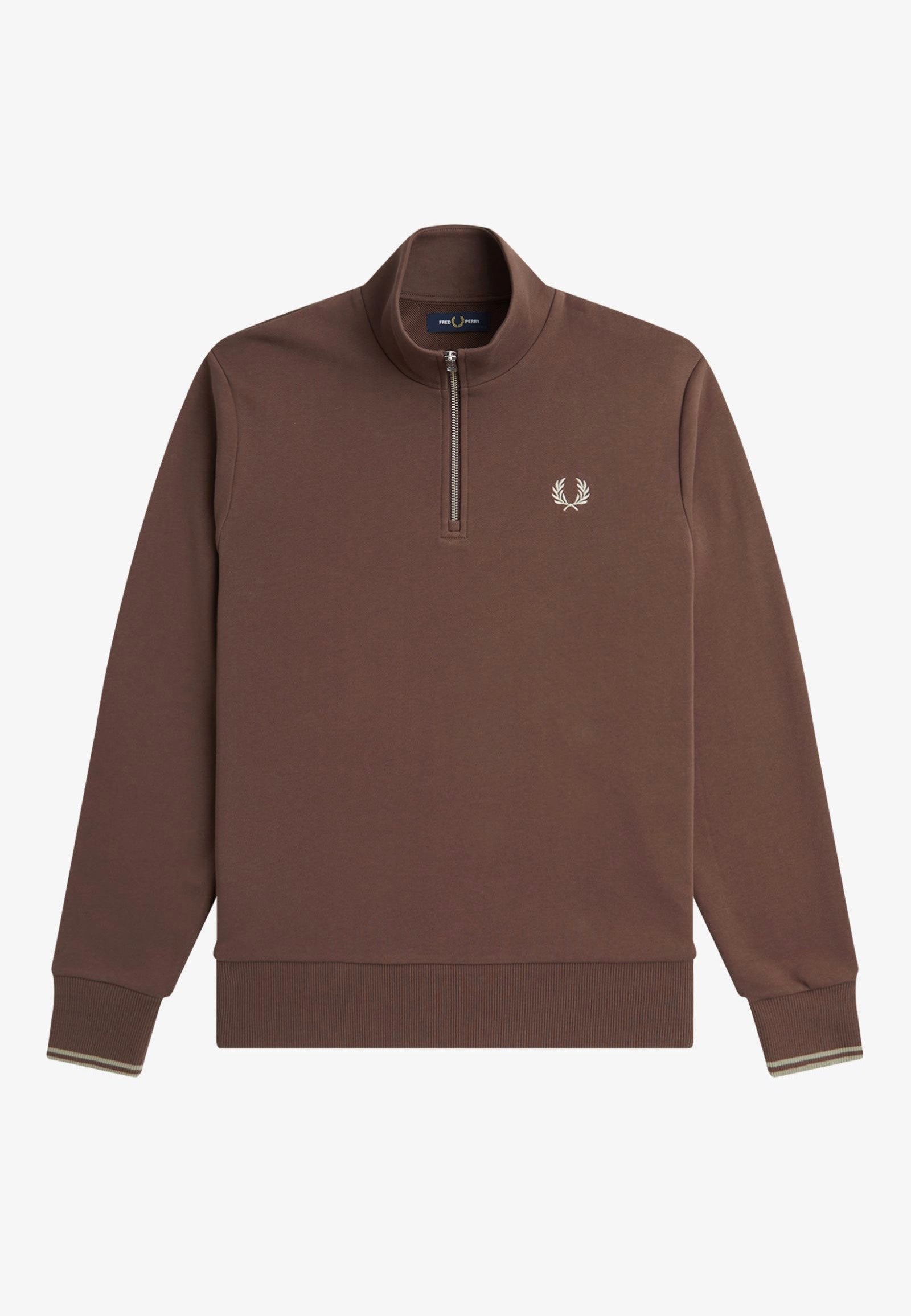 Fred Perry - Half Zip Brick/Warm Grey - Sweater | Men-Image