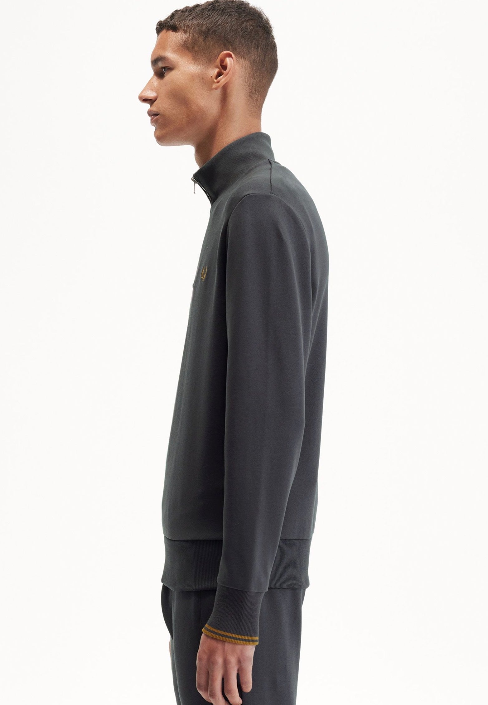 Fred Perry - Half Zip Anchor Grey/Dark Caramel - Pullover | Men-Image