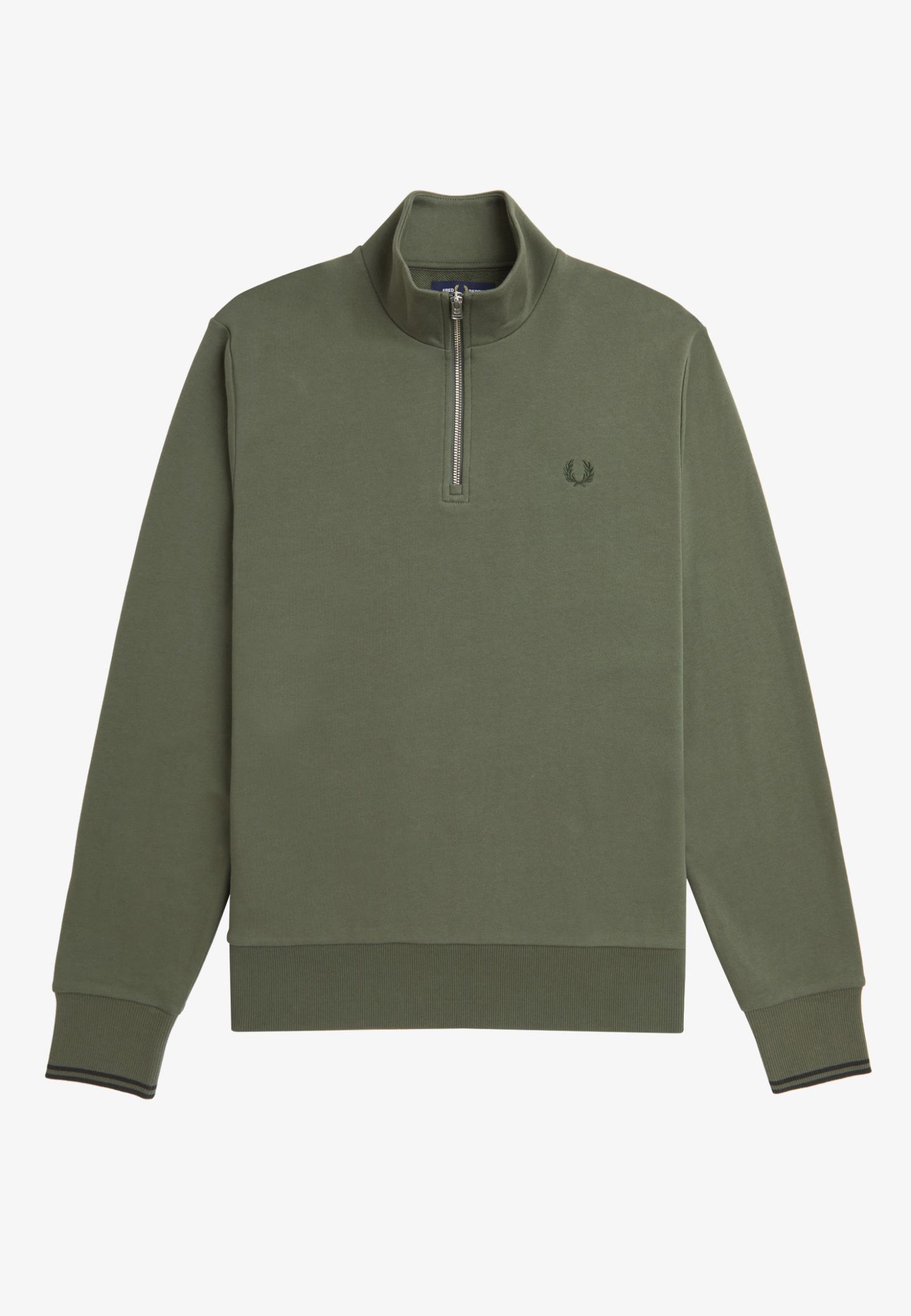 Fred Perry - Half Zip Laurel Wreath Green/Night Green - Sweater | Men-Image