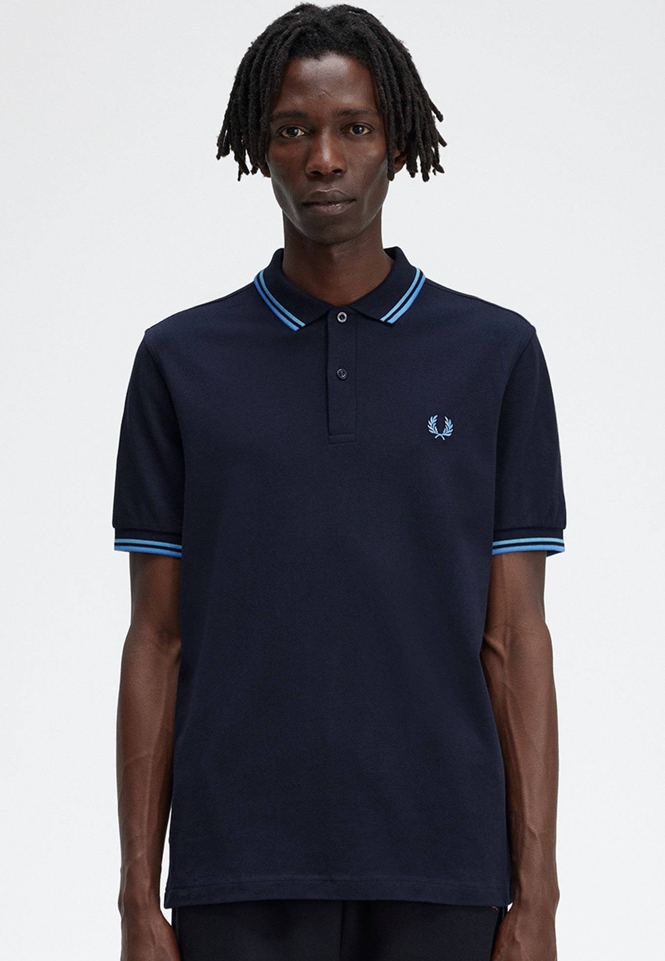 Fred Perry - Twin Tipped Navy/Soft Blue/Twilight - Polo | Men-Image