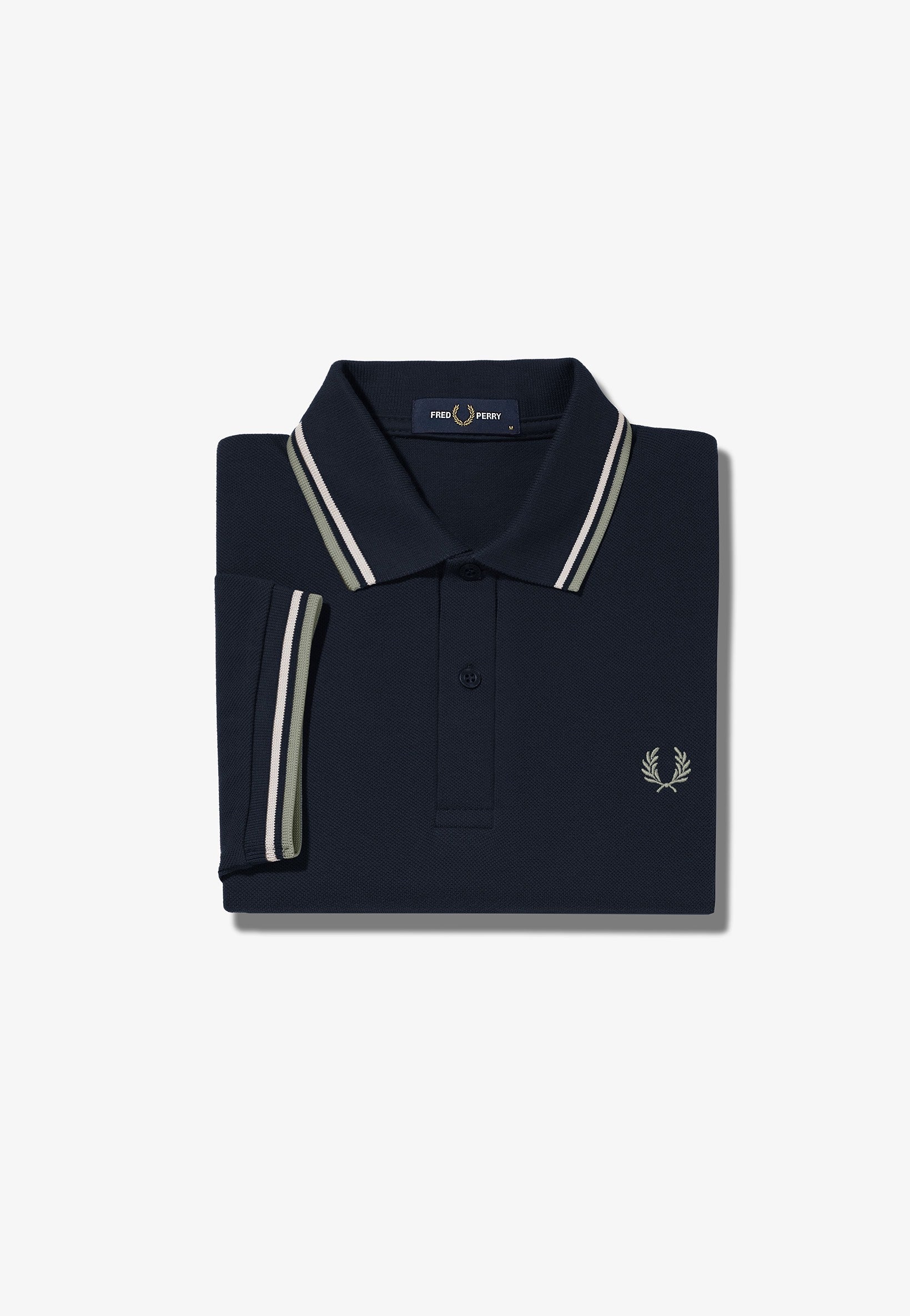 Fred Perry - Twin Tipped Navy/Snow White/Sea Grass - Polo | Men-Image