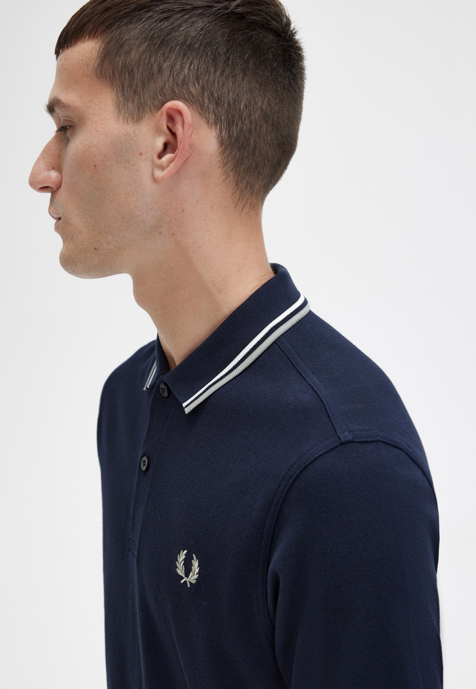 Fred Perry - Twin Tipped Navy/Snow White/Sea Grass - Polo | Men-Image