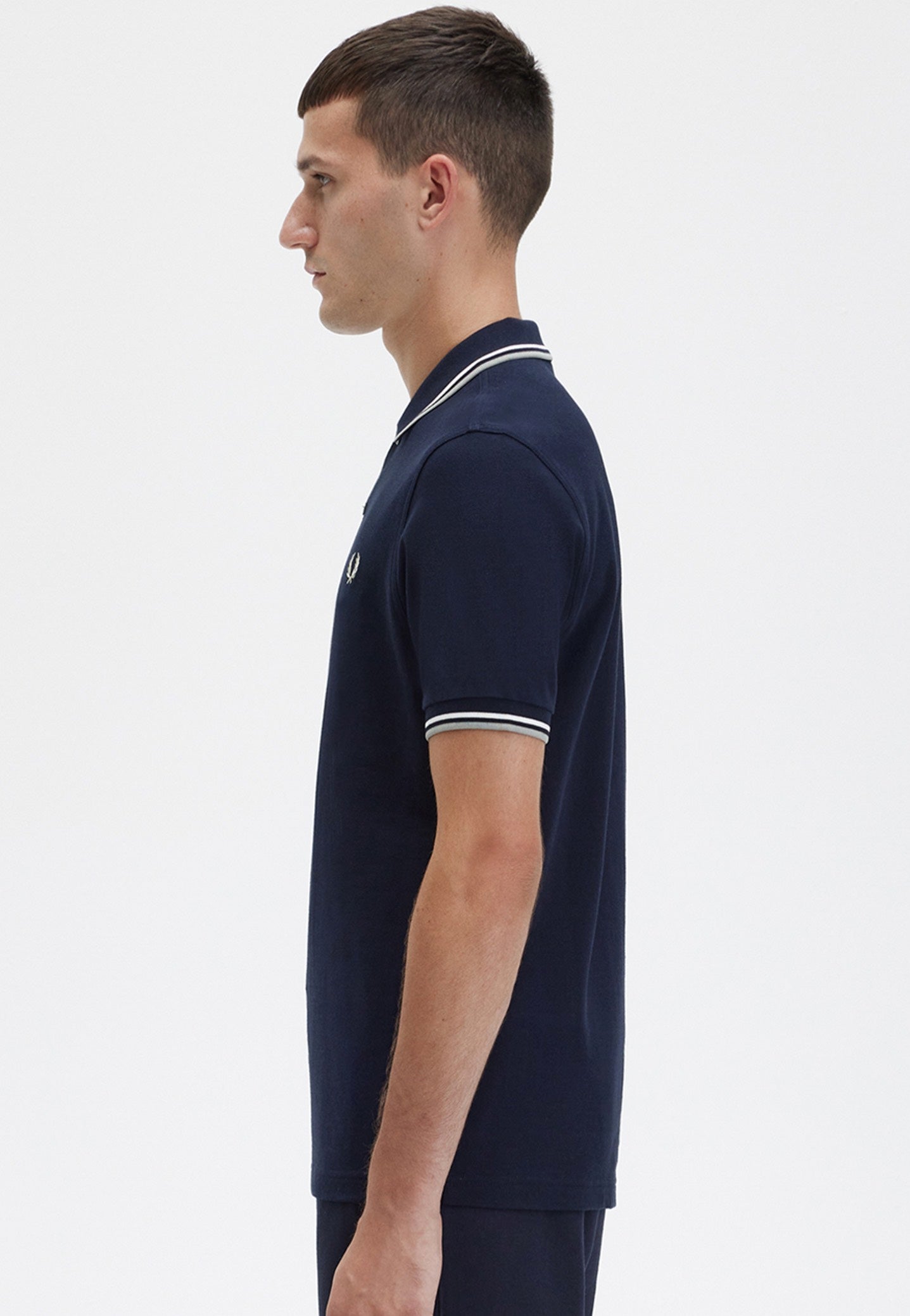 Fred Perry - Twin Tipped Navy/Snow White/Sea Grass - Polo | Men-Image