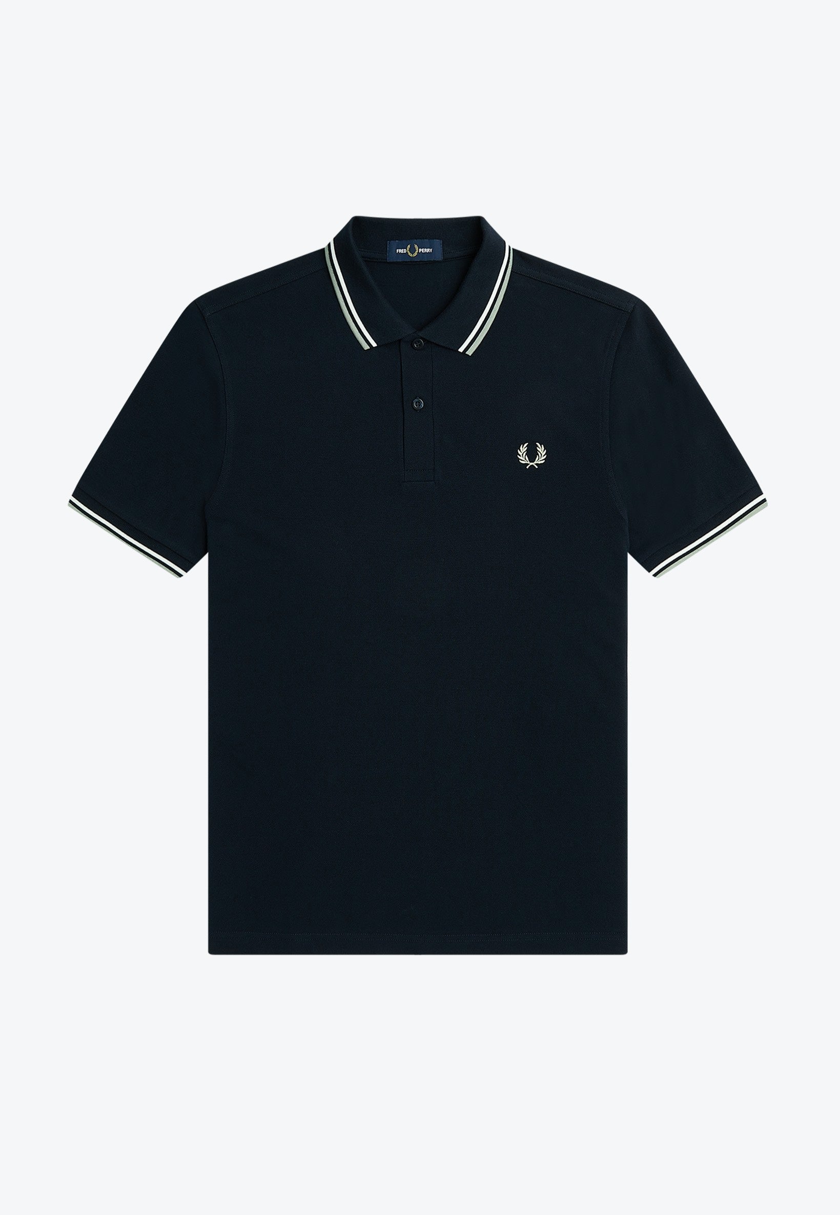 Fred Perry - Twin Tipped Navy/Snow White/Sea Grass - Polo | Men-Image