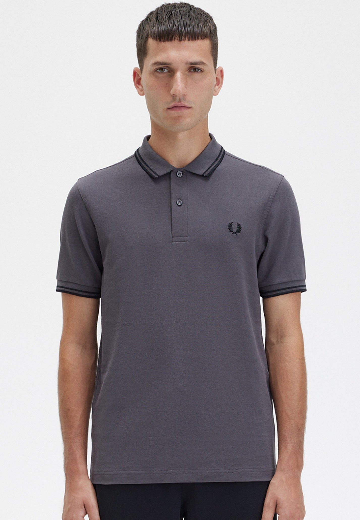 Fred Perry - Twin Tipped Gunmetal/Black - Polo | Men-Image