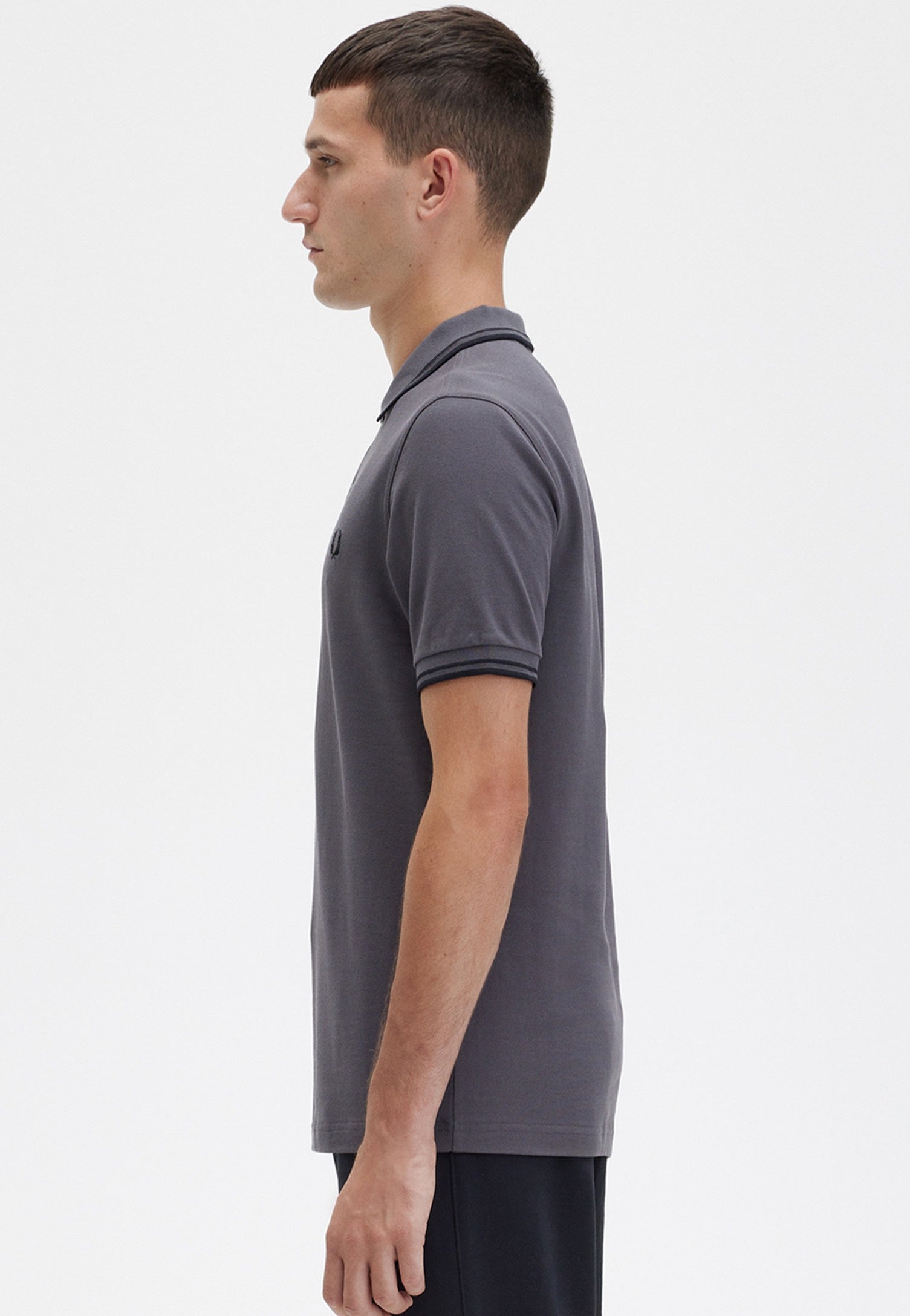 Fred Perry - Twin Tipped Gunmetal/Black - Polo | Men-Image