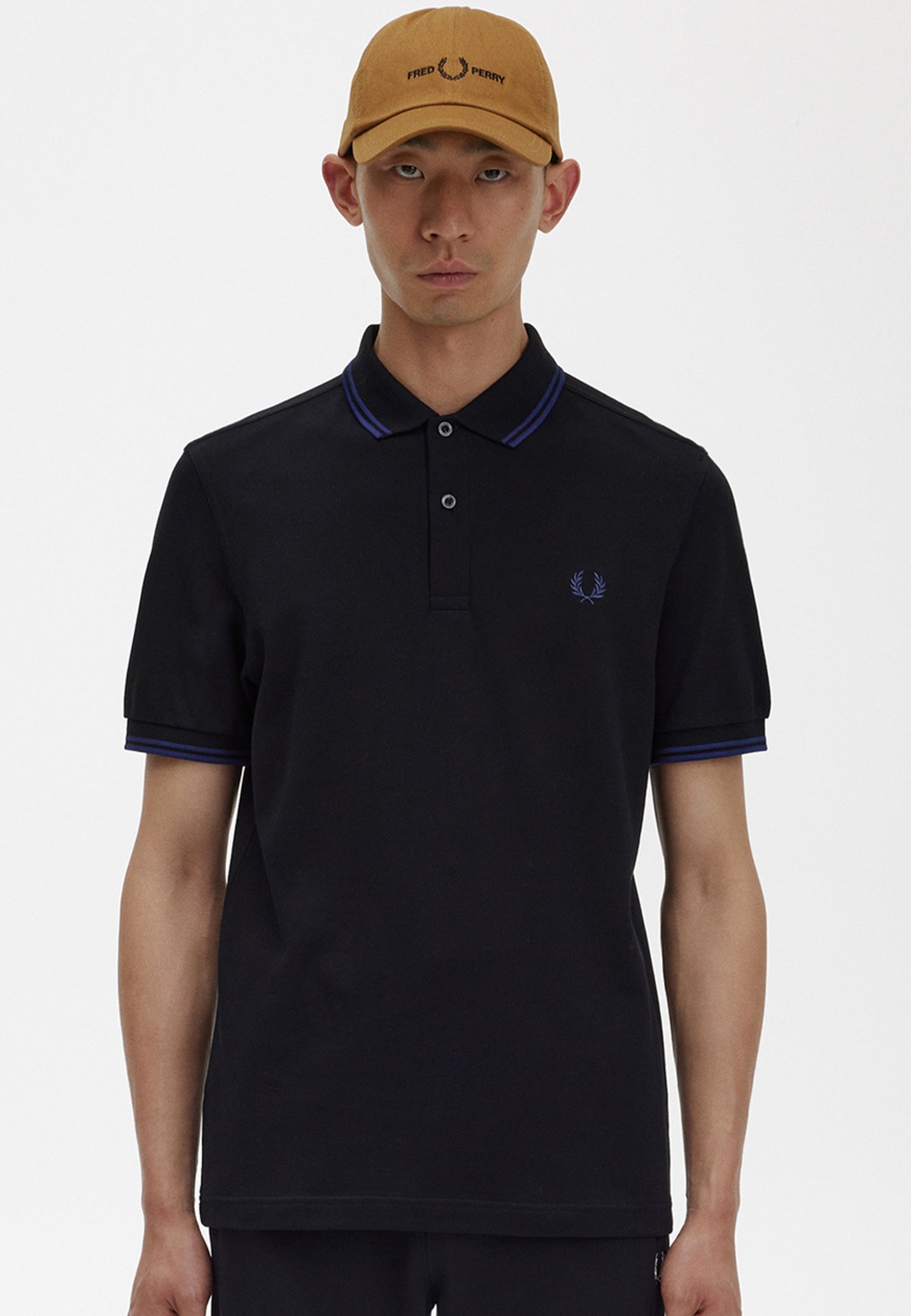 Fred Perry - Twin Tipped Black/French Navy - Polo | Men-Image