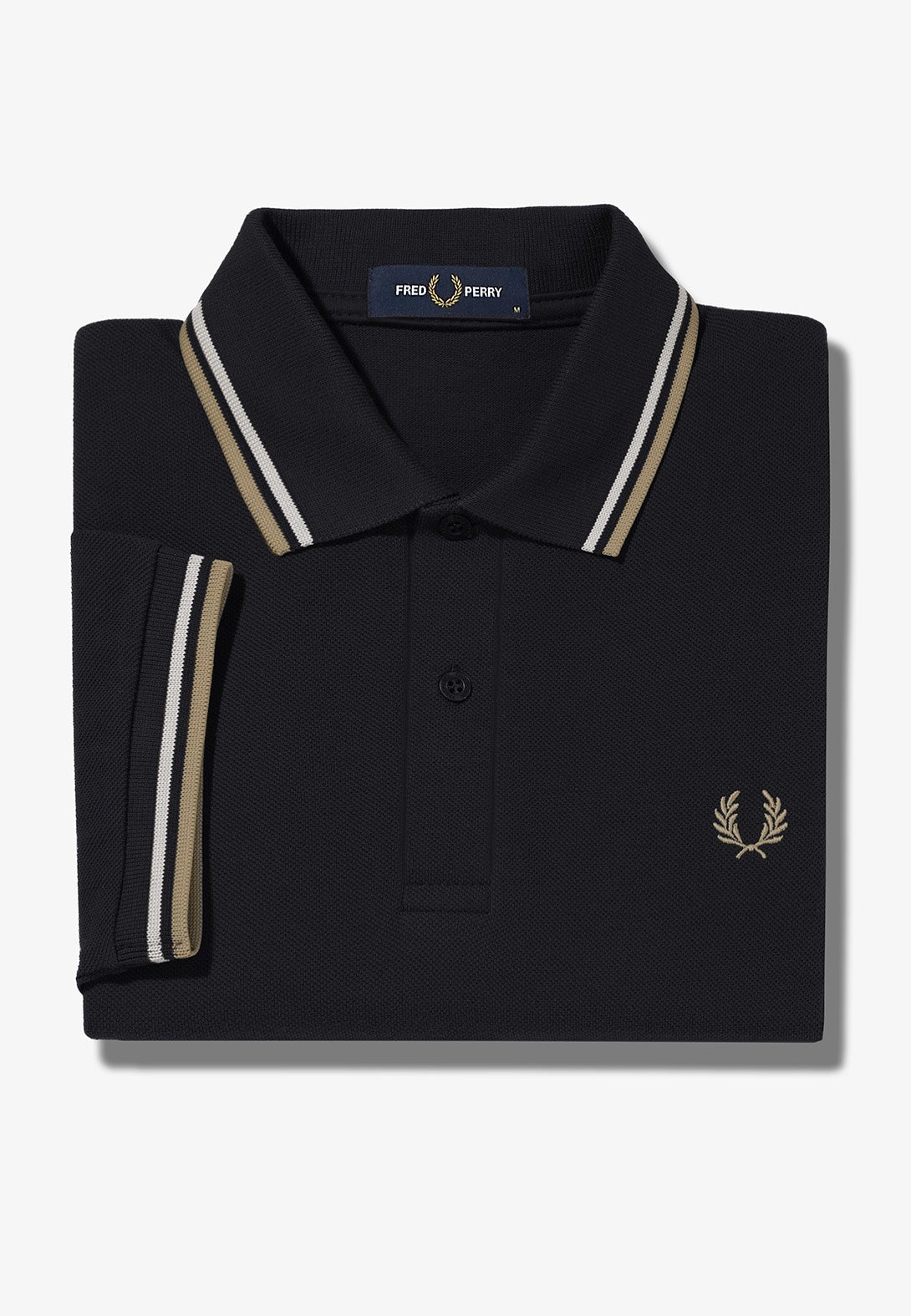 Fred Perry - Twin Tipped Black/Snow White/Warm Stone - Polo | Men-Image