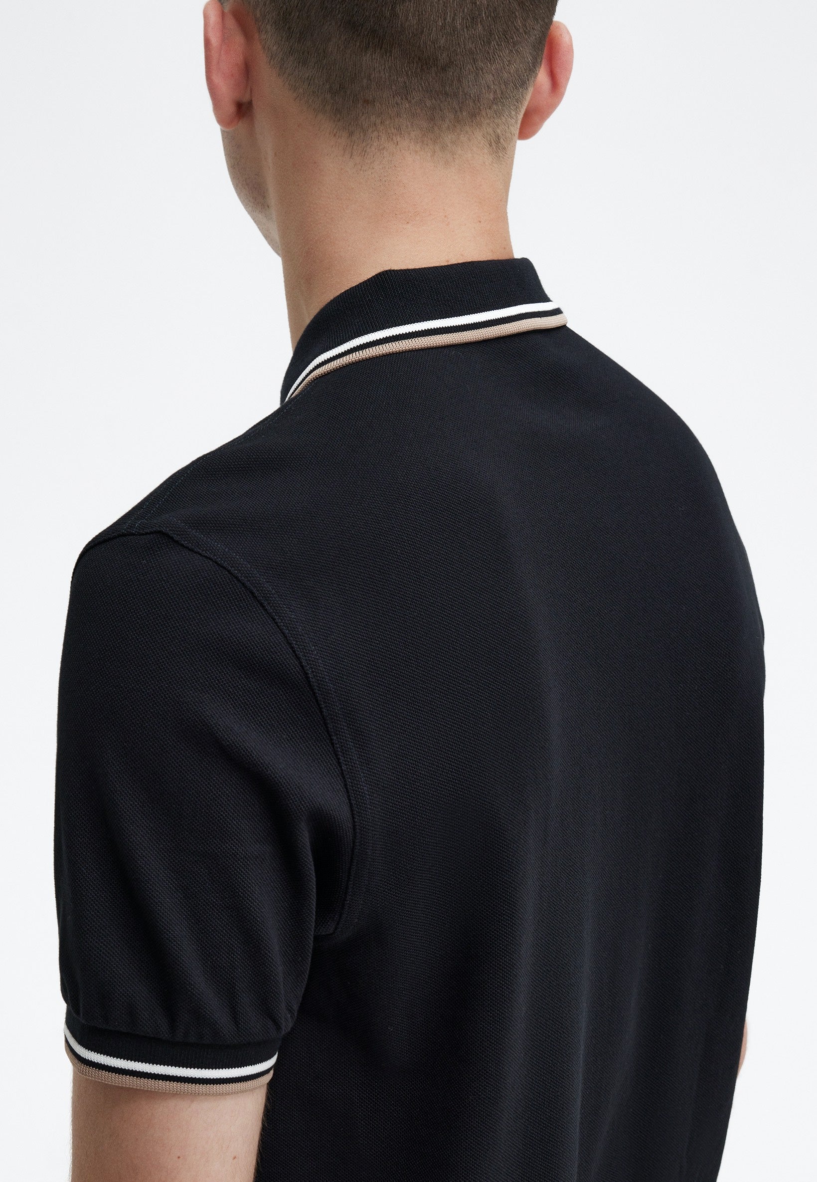 Fred Perry - Twin Tipped Black/Snow White/Warm Stone - Polo | Men-Image