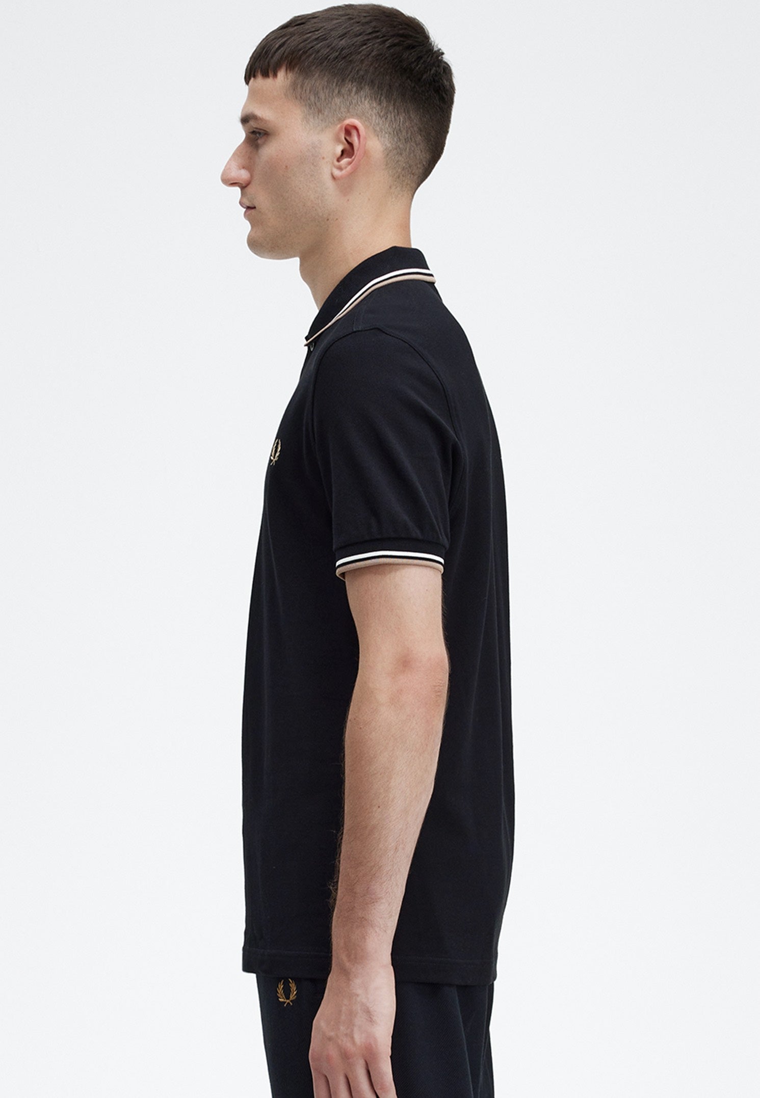 Fred Perry - Twin Tipped Black/Snow White/Warm Stone - Polo | Men-Image