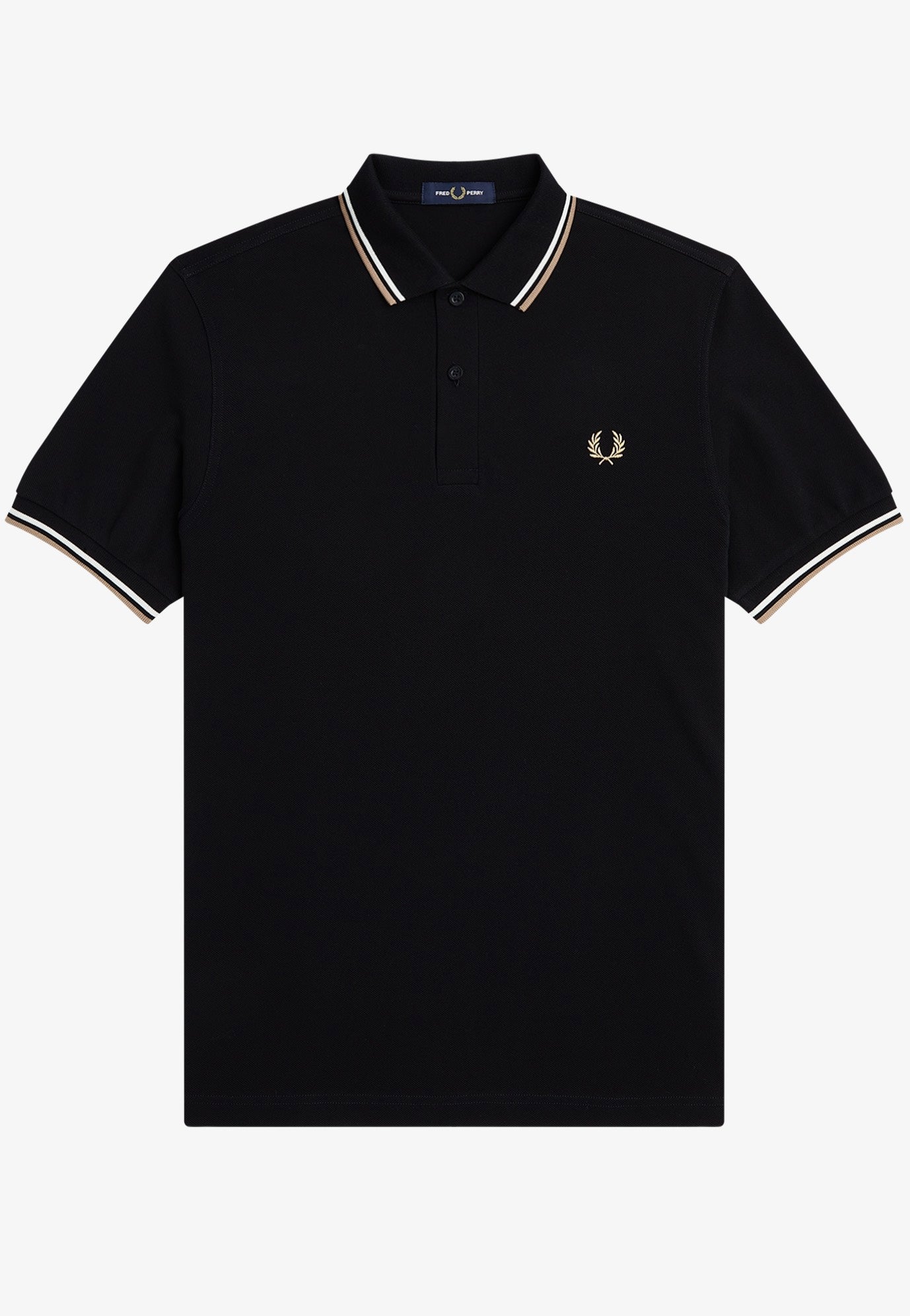 Fred Perry - Twin Tipped Black/Snow White/Warm Stone - Polo | Men-Image