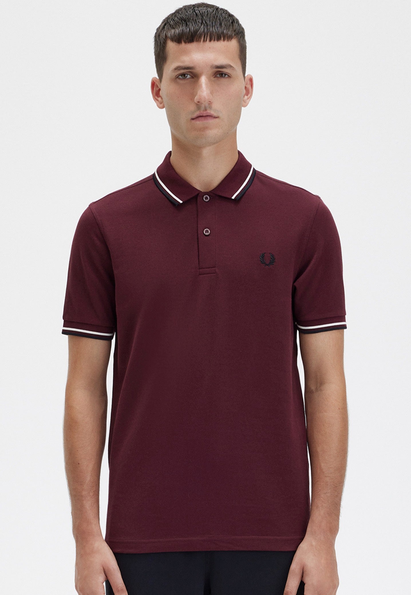 Fred Perry - Twin Tipped Oxblood/Ecru/Black - Polo | Men-Image