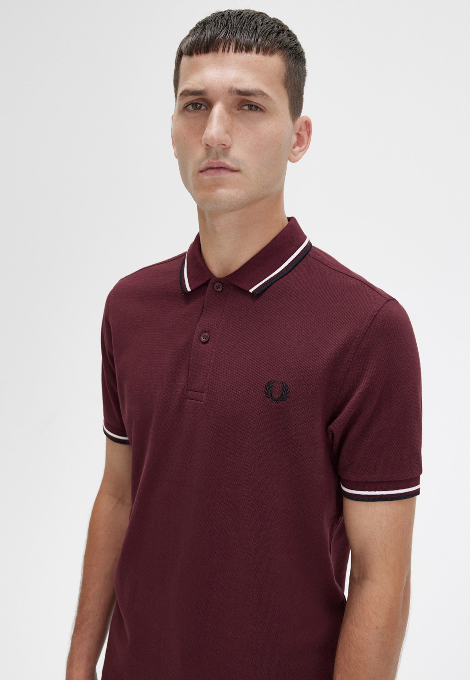 Fred Perry - Twin Tipped Oxblood/Ecru/Black - Polo | Men-Image