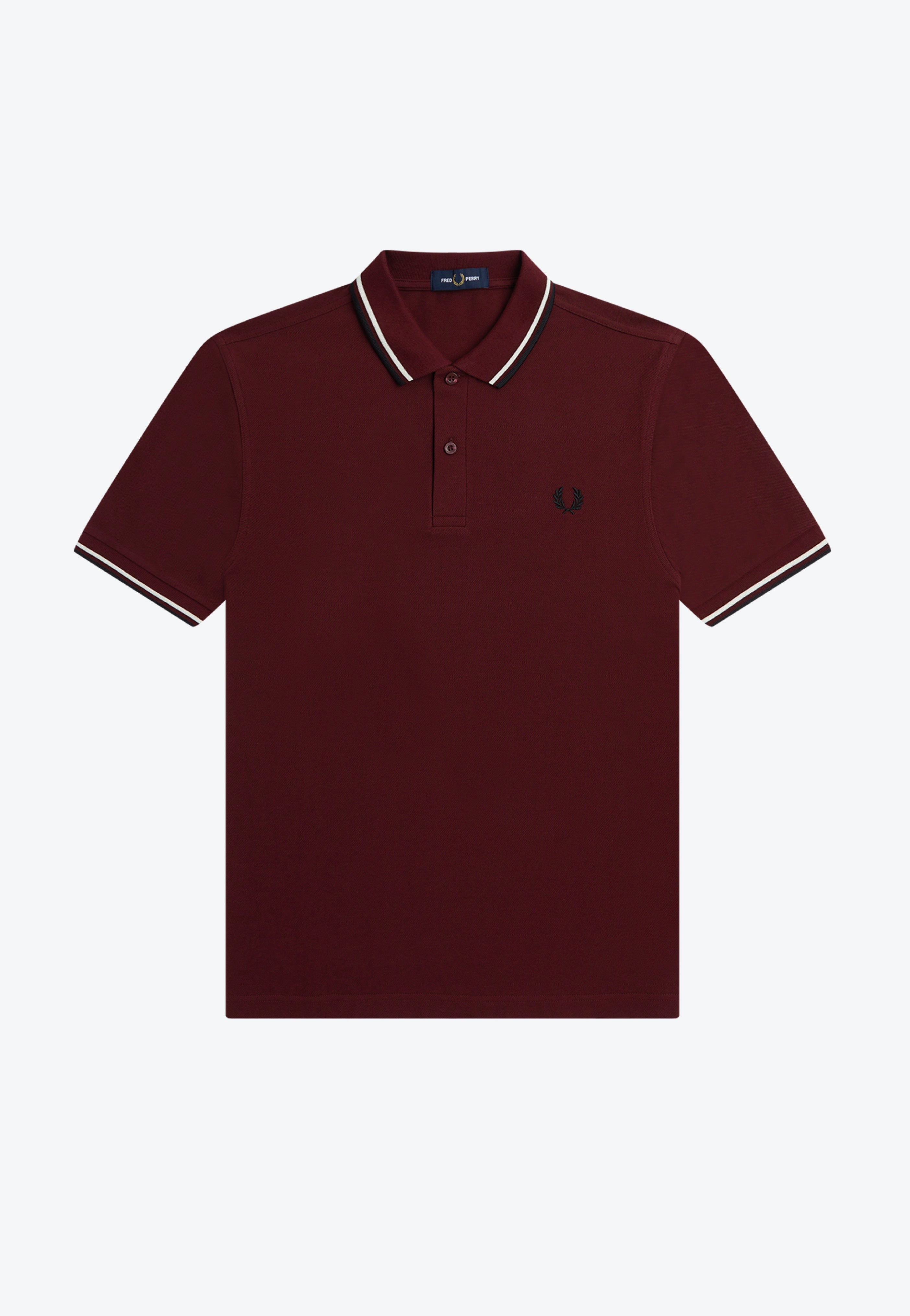 Fred Perry - Twin Tipped Oxblood/Ecru/Black - Polo | Men-Image