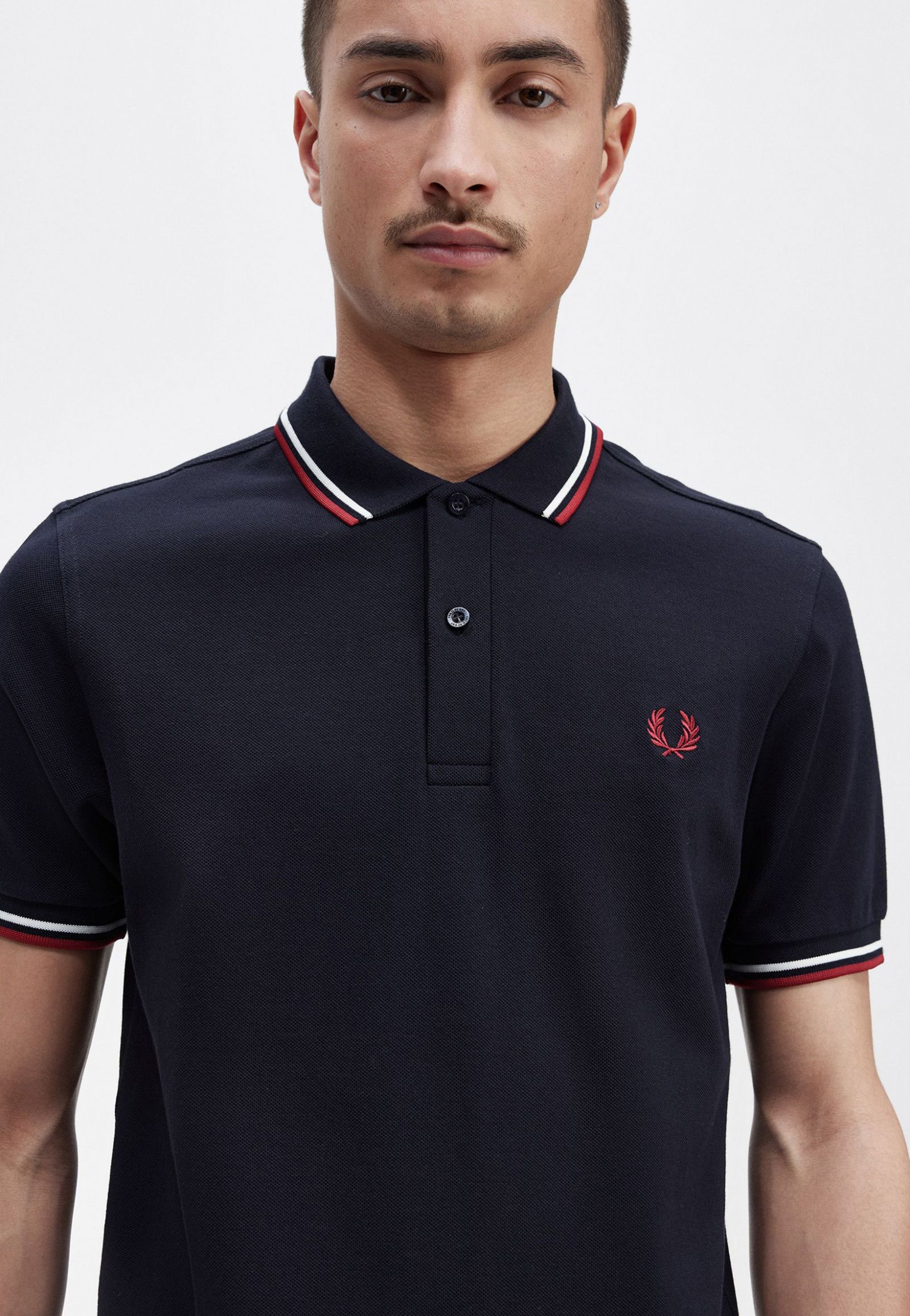 Fred Perry - Twin Tipped Navy/Snow White/Burnt Red - Polo | Men-Image