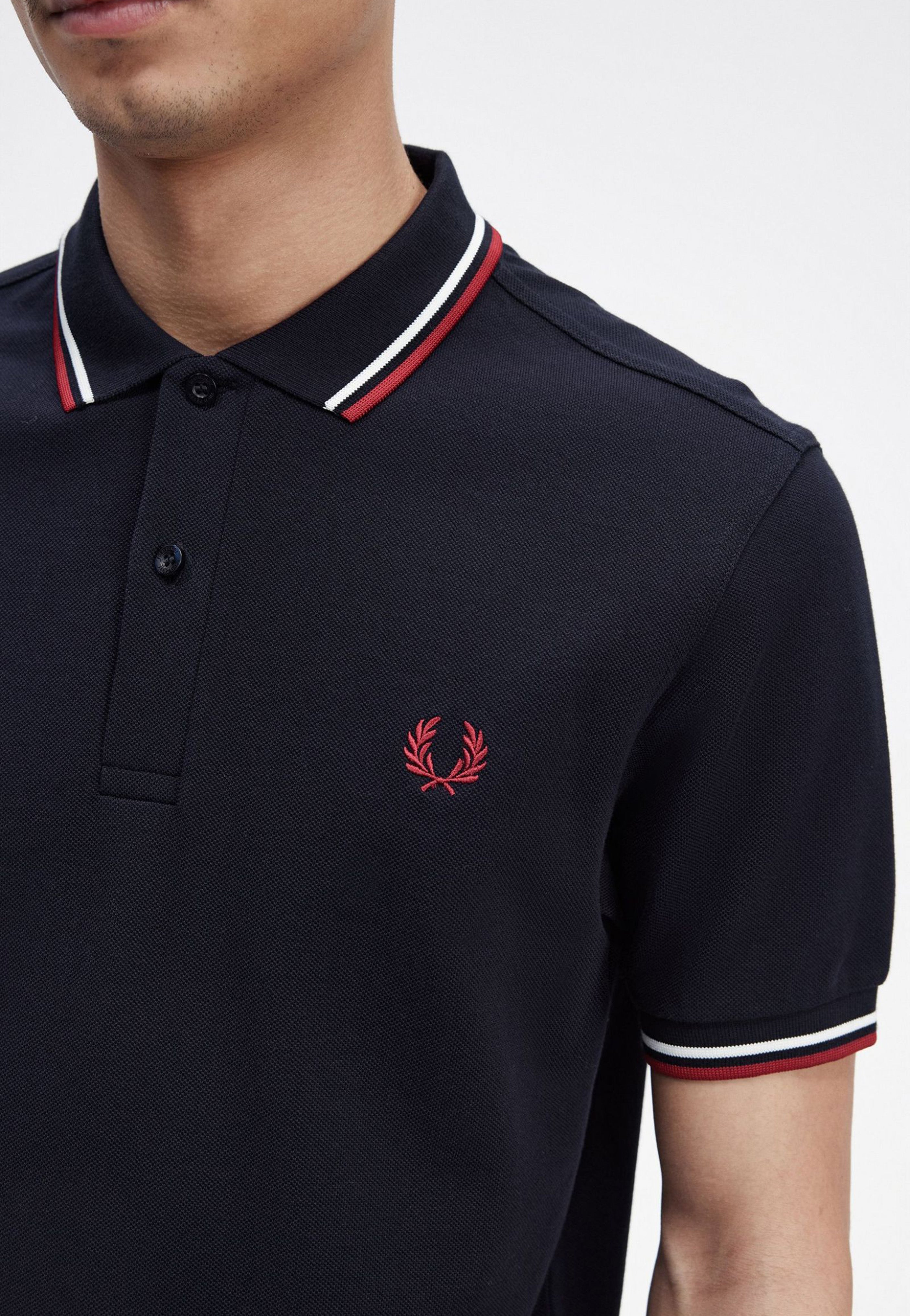 Fred Perry - Twin Tipped Navy/Snow White/Burnt Red - Polo | Men-Image