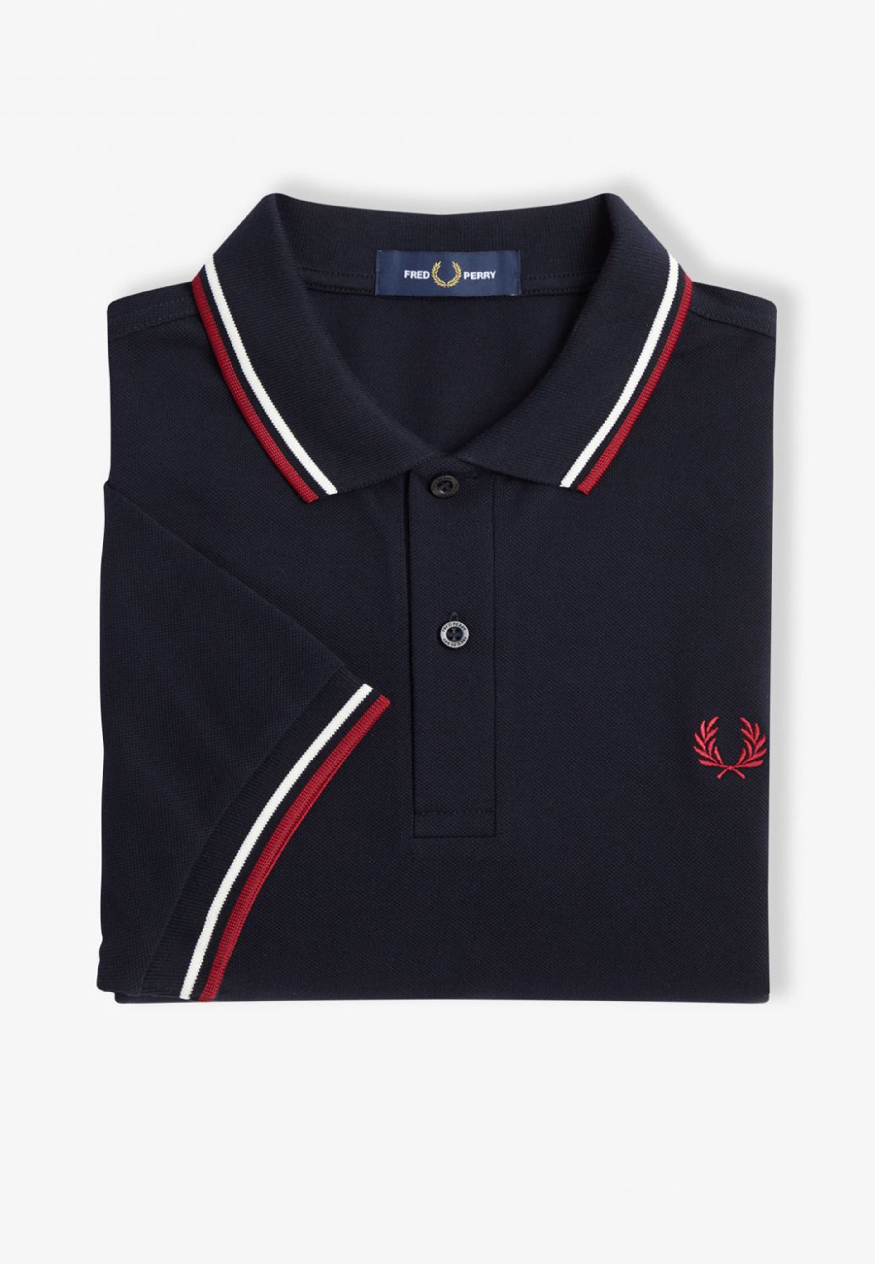 Fred Perry - Twin Tipped Navy/Snow White/Burnt Red - Polo | Men-Image