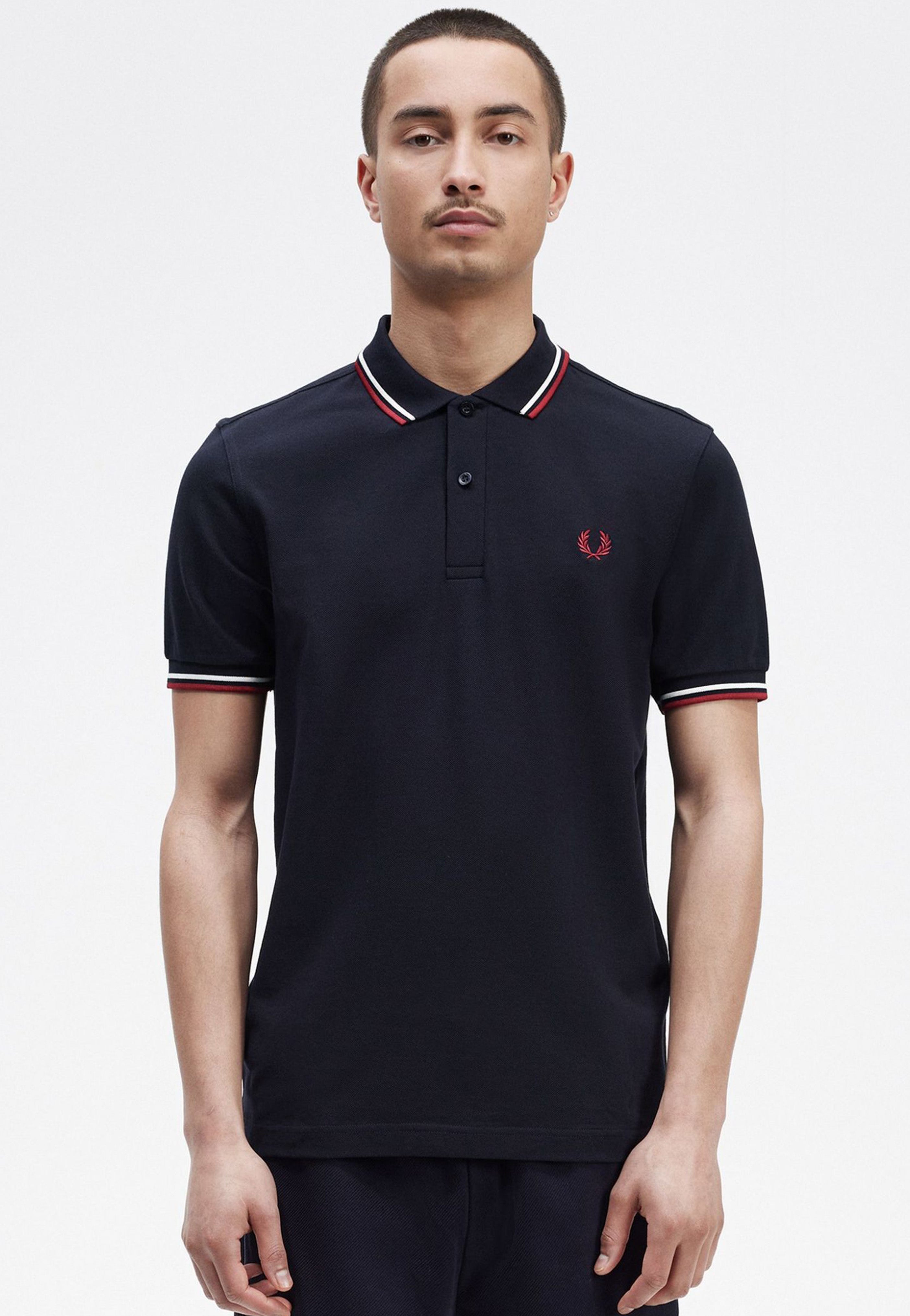 Fred Perry - Twin Tipped Navy/Snow White/Burnt Red - Polo | Men-Image