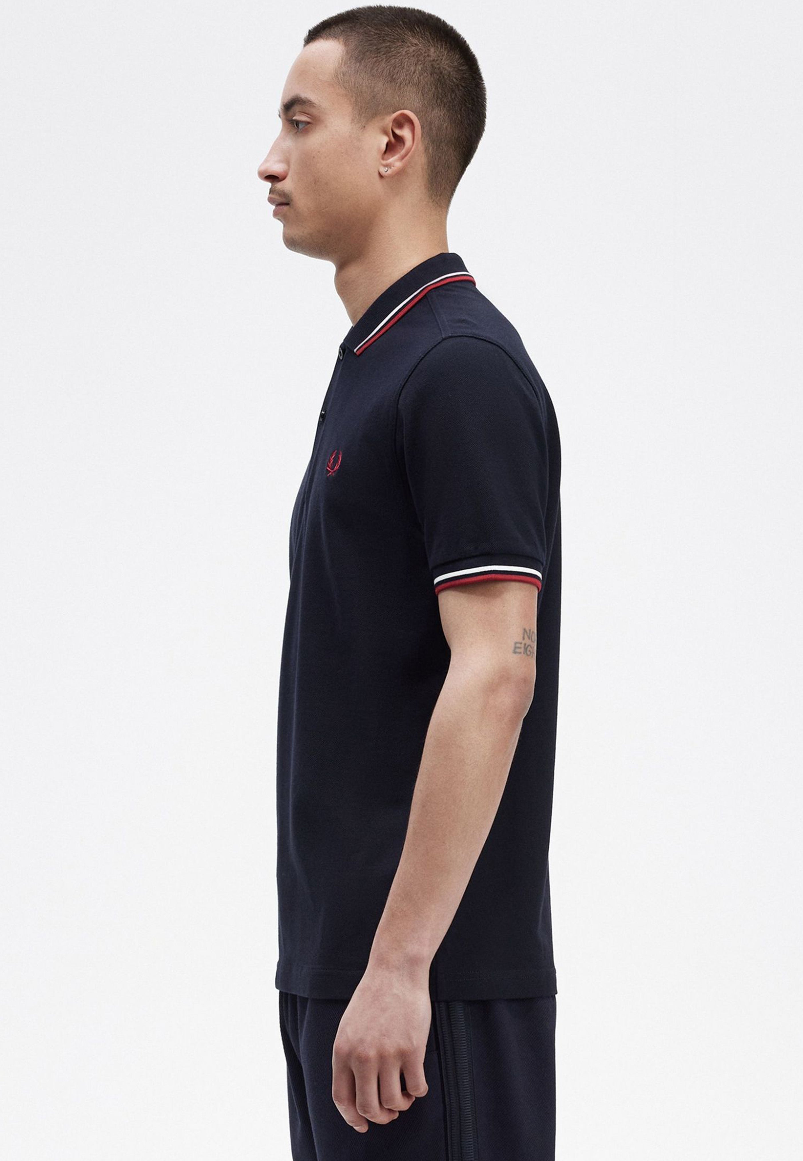 Fred Perry - Twin Tipped Navy/Snow White/Burnt Red - Polo | Men-Image