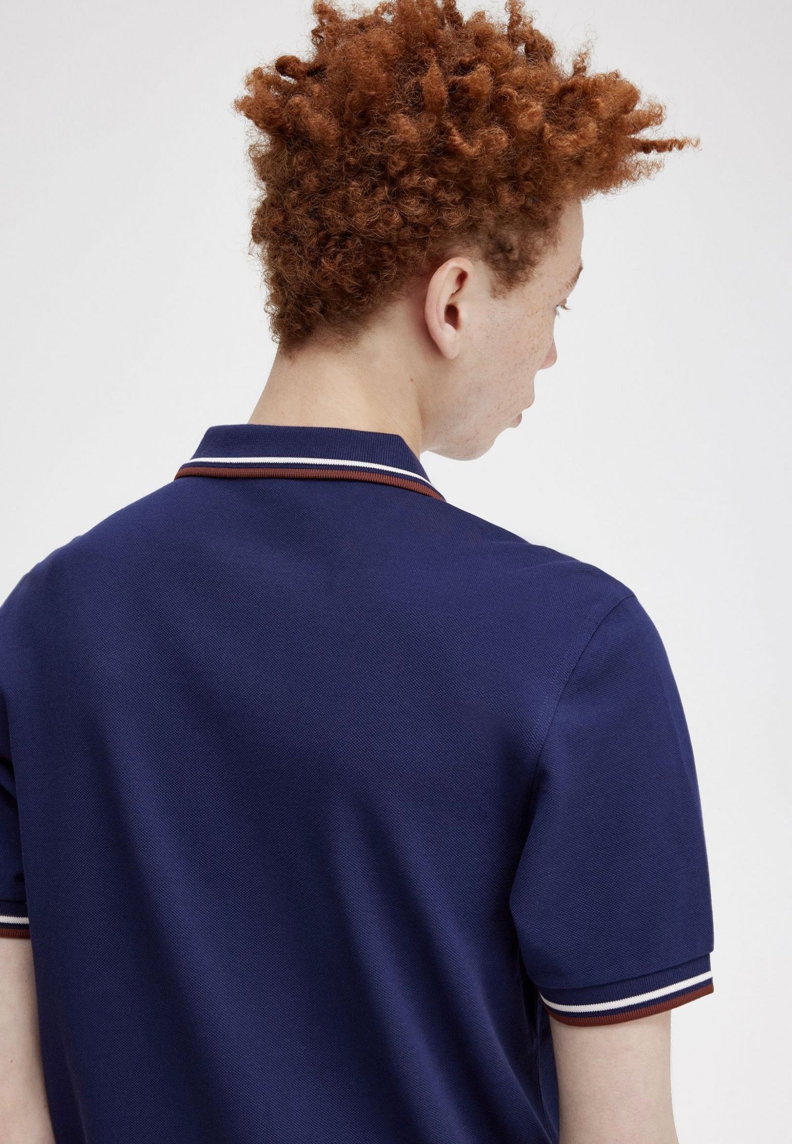 Fred Perry - Twin Tipped French Navy/Ecru/Whisky Brown - Polo | Men-Image