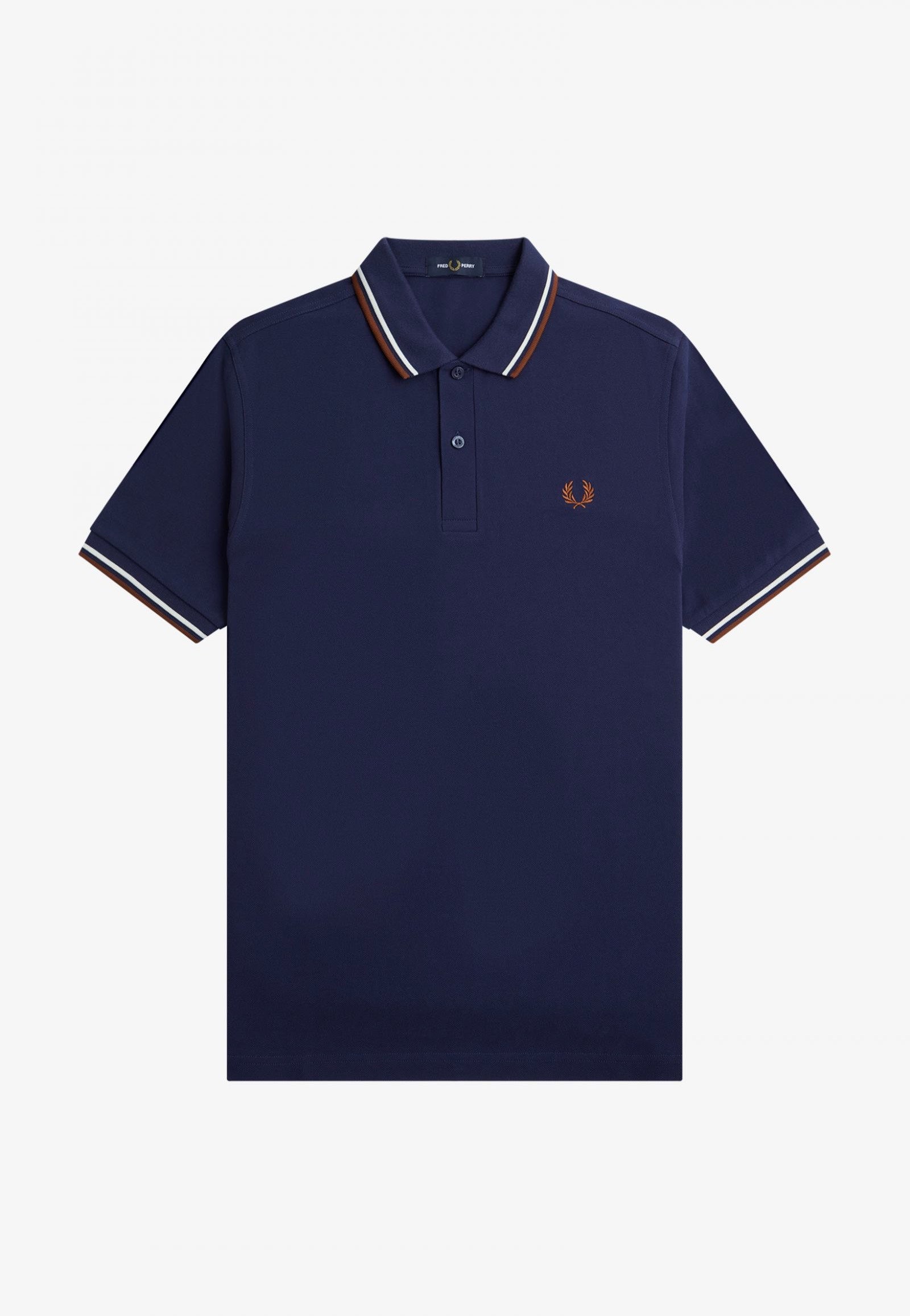 Fred Perry - Twin Tipped French Navy/Ecru/Whisky Brown - Polo | Men-Image