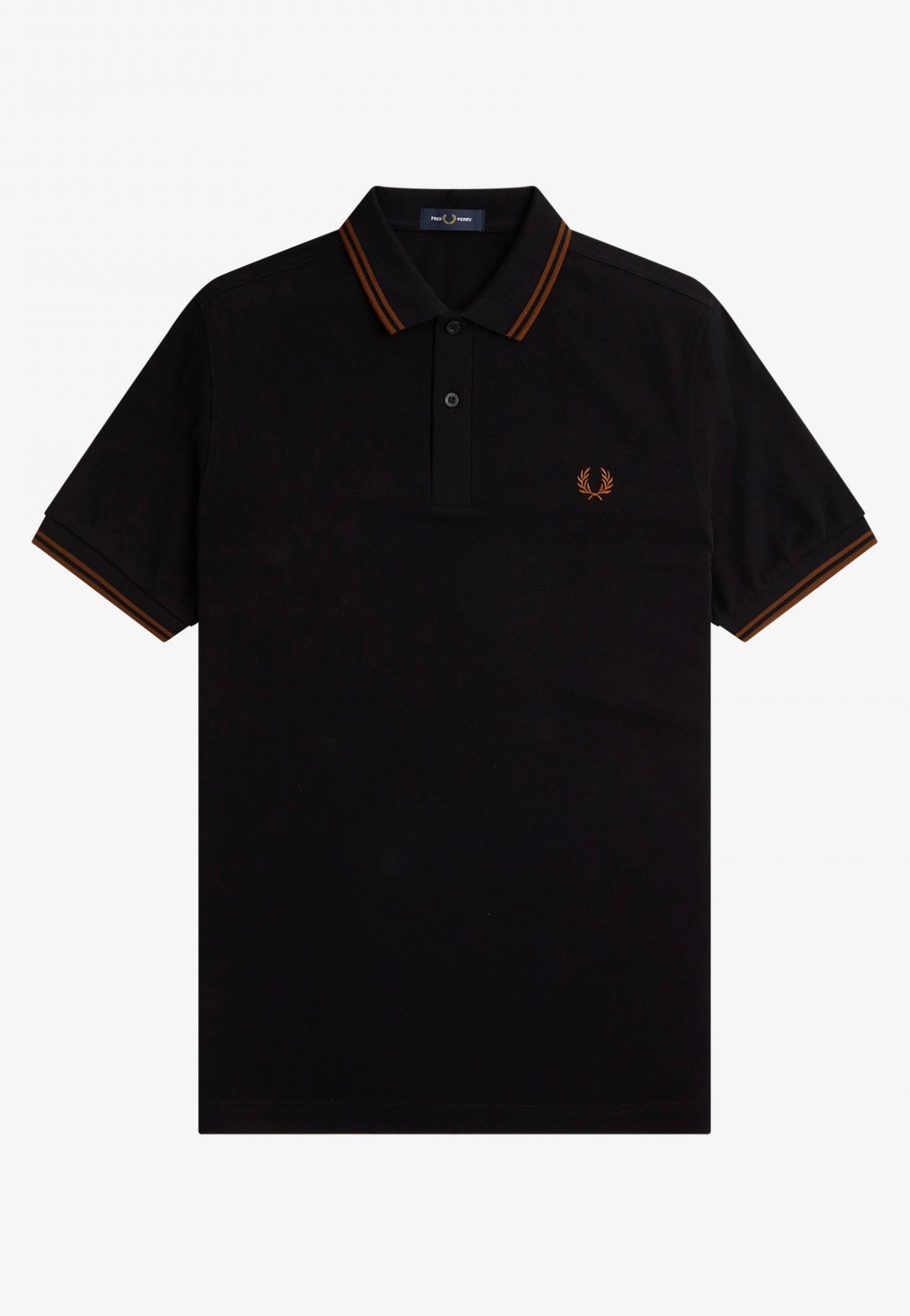 Fred Perry - Twin Tipped Black/WhiskyBrown/Whisky Brown - Polo | Men-Image