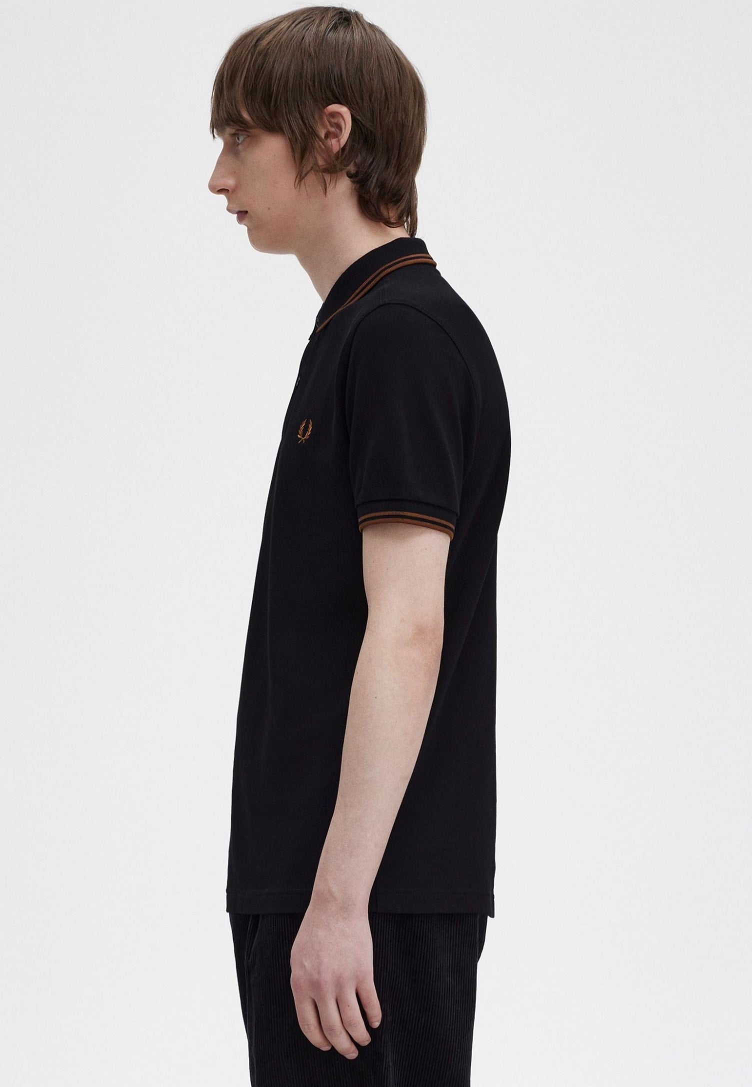 Fred Perry - Twin Tipped Black/WhiskyBrown/Whisky Brown - Polo | Men-Image