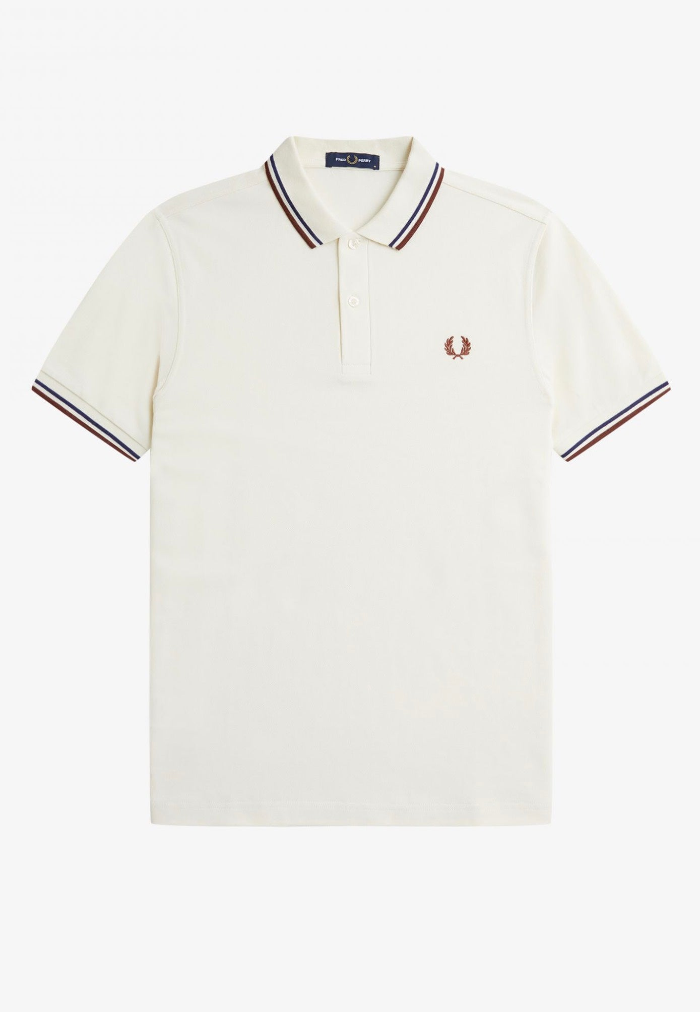 Fred Perry - Twin Tipped Ecru/French Navy/Whisky Brown - Polo | Men-Image