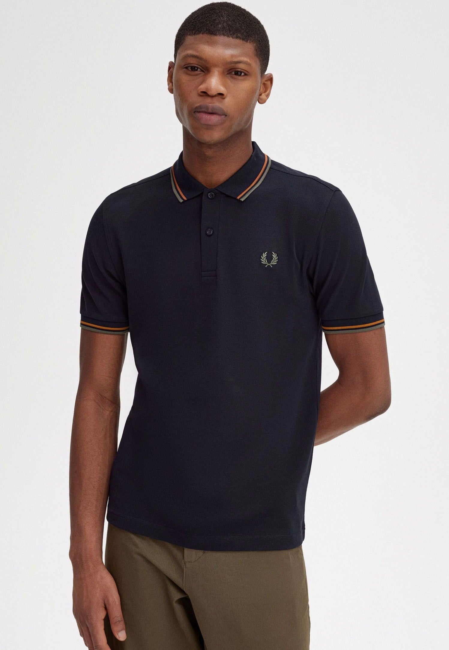 Fred Perry - Twin Tipped Navy/Nut Flake/Field Green - Polo | Men-Image