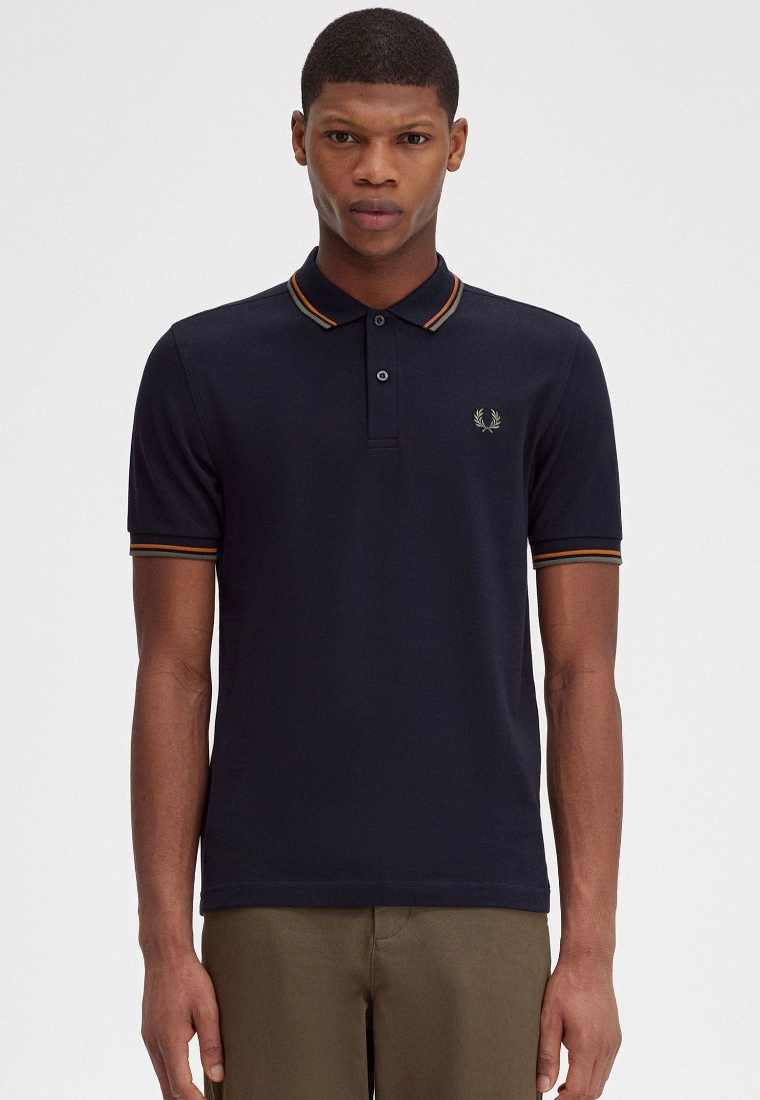 Fred Perry - Twin Tipped Navy/Nut Flake/Field Green - Polo | Men-Image