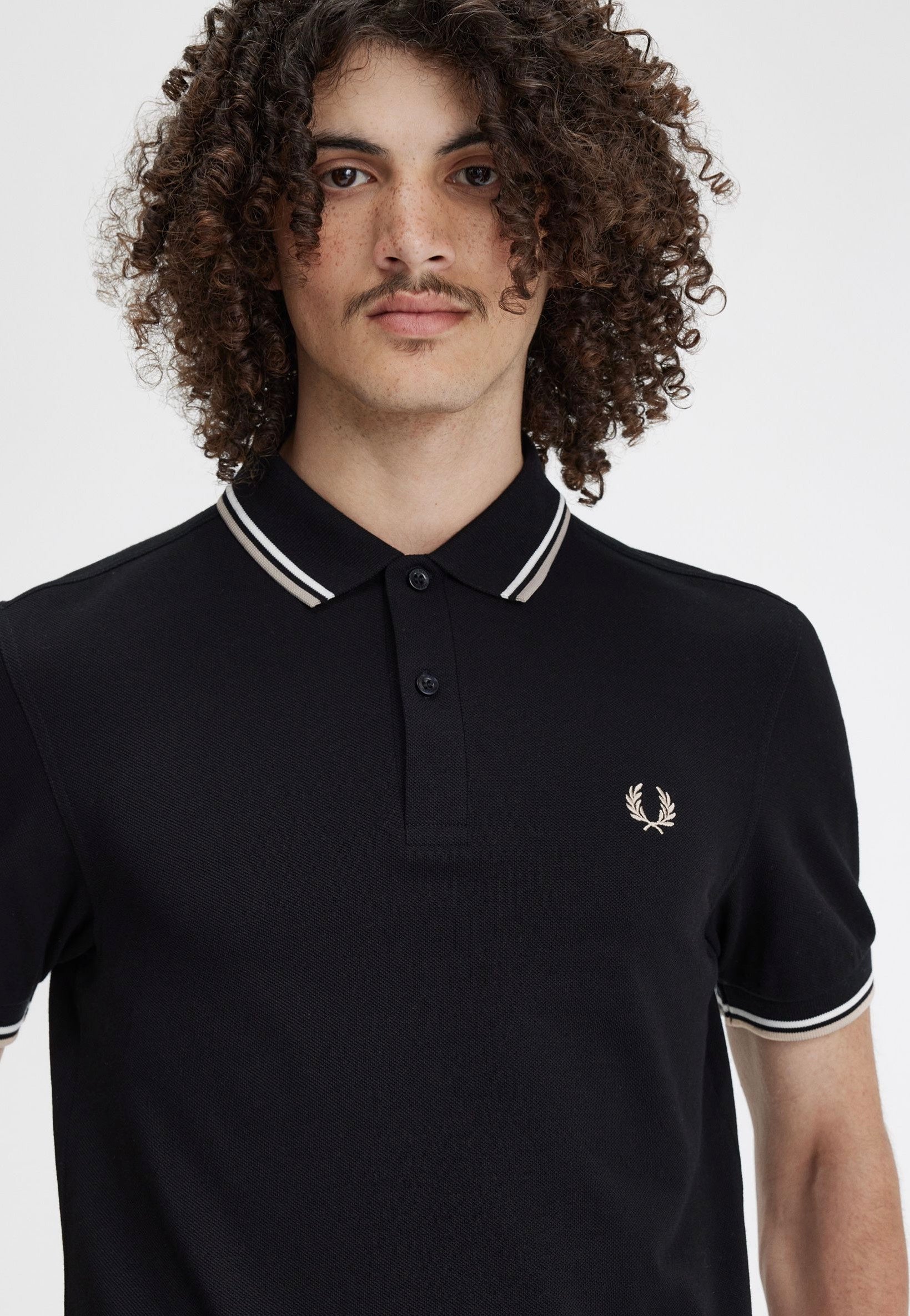 Fred Perry - Twin Tipped Black/Snow White/Warm Grey - Polo | Men-Image