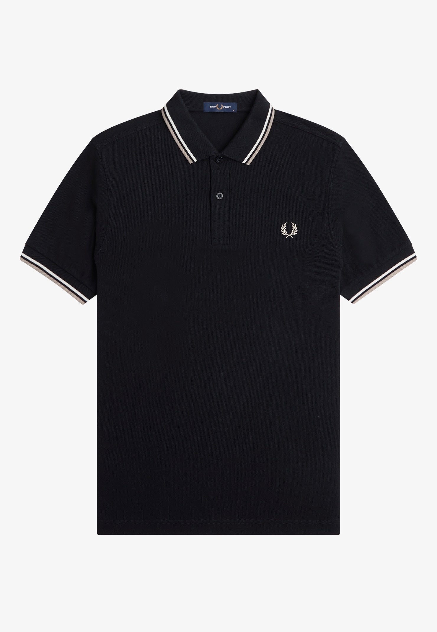 Fred Perry - Twin Tipped Black/Snow White/Warm Grey - Polo | Men-Image