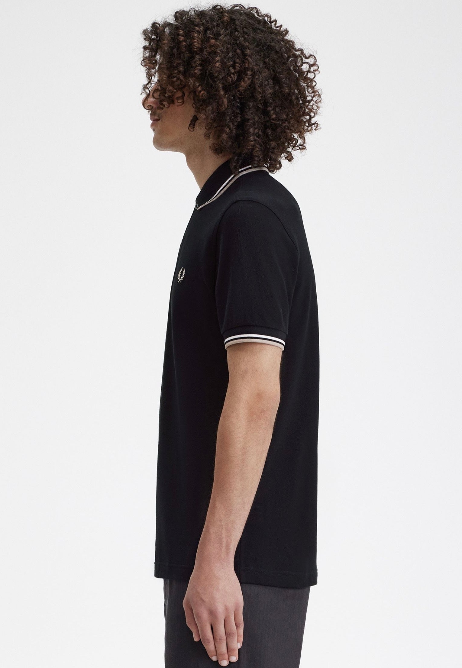 Fred Perry - Twin Tipped Black/Snow White/Warm Grey - Polo | Men-Image