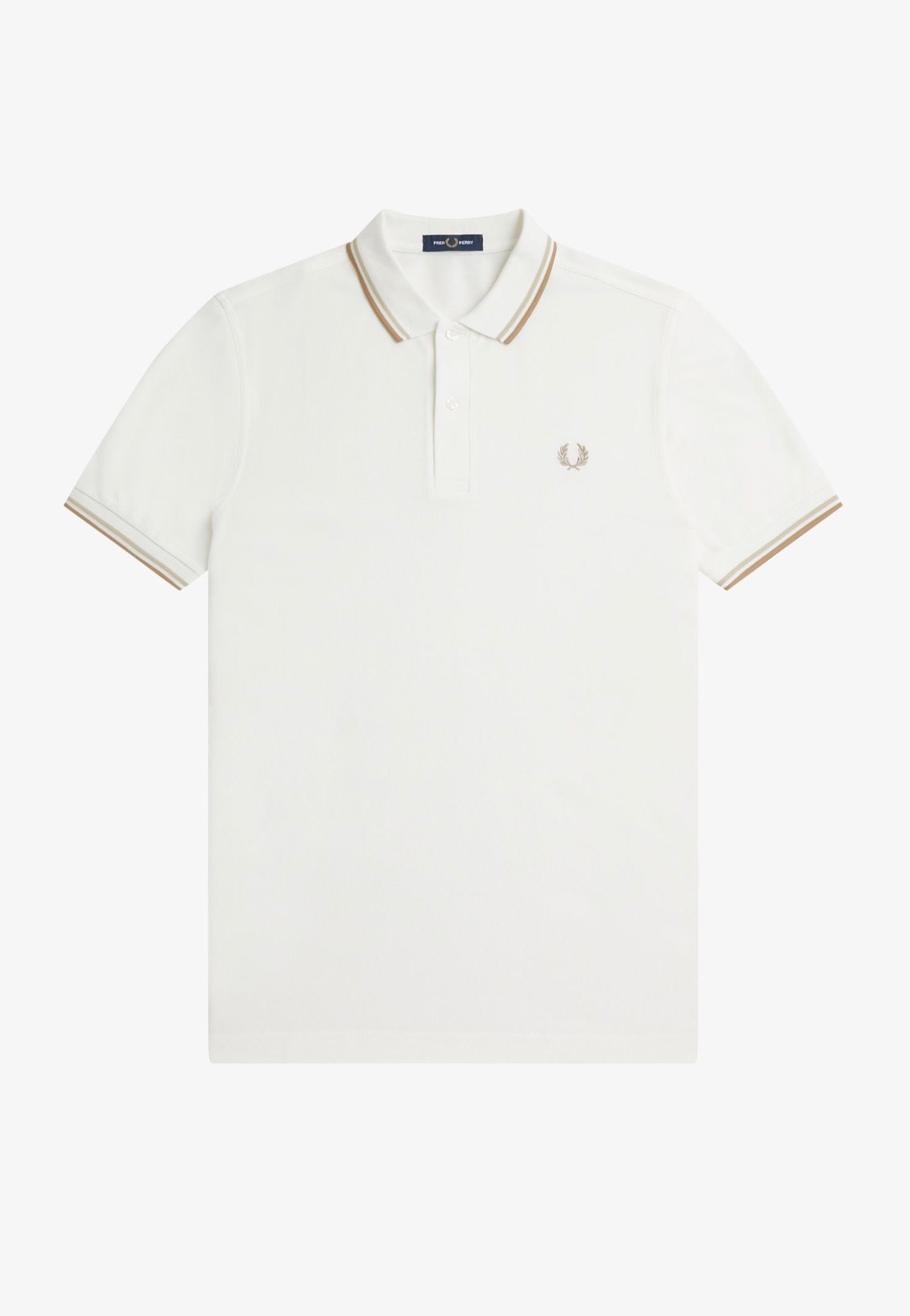 Fred Perry - Twin Tipped Snow White/Oatmeal/Warm Stone - Polo | Men-Image