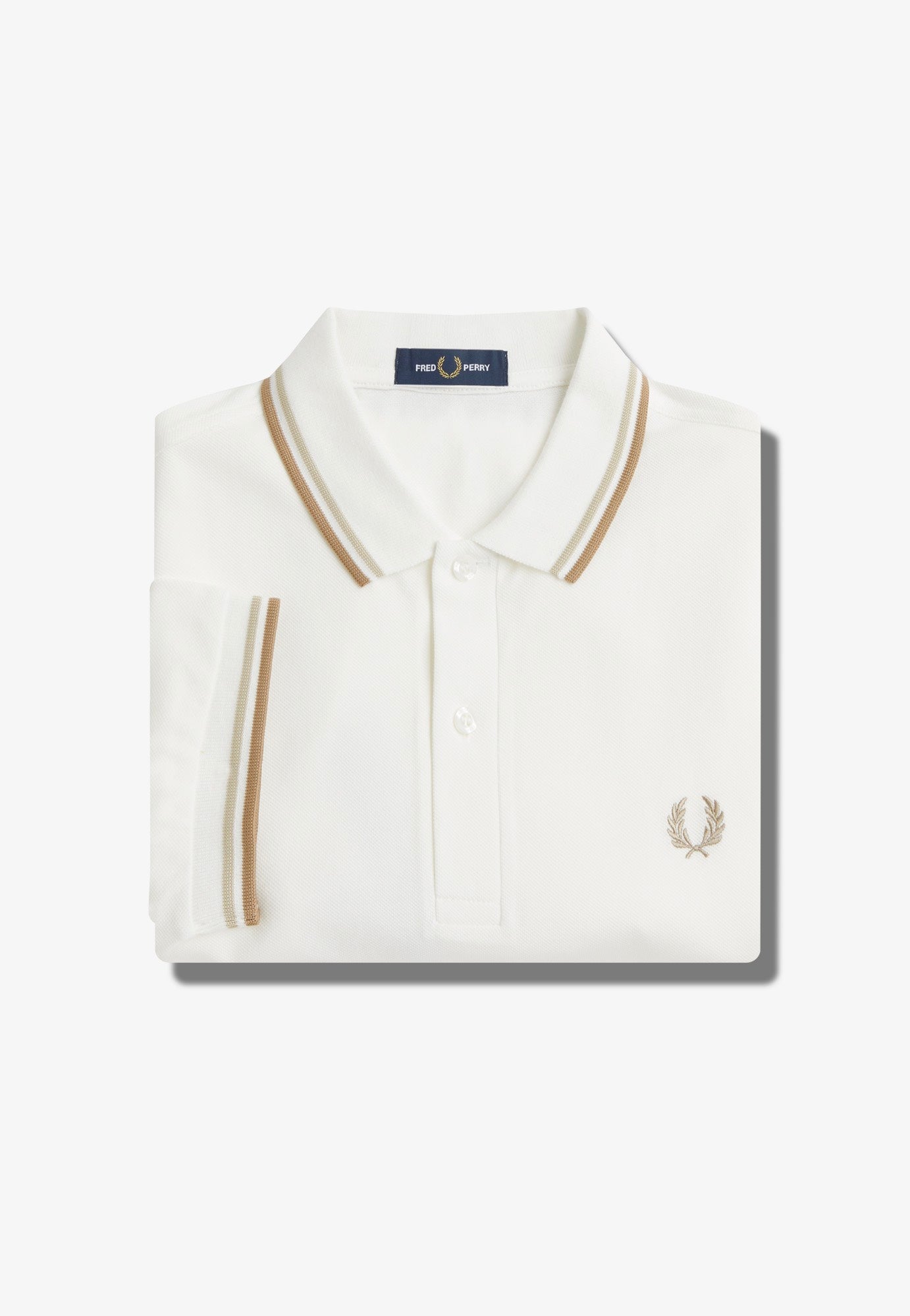 Fred Perry - Twin Tipped Snow White/Oatmeal/Warm Stone - Polo | Men-Image