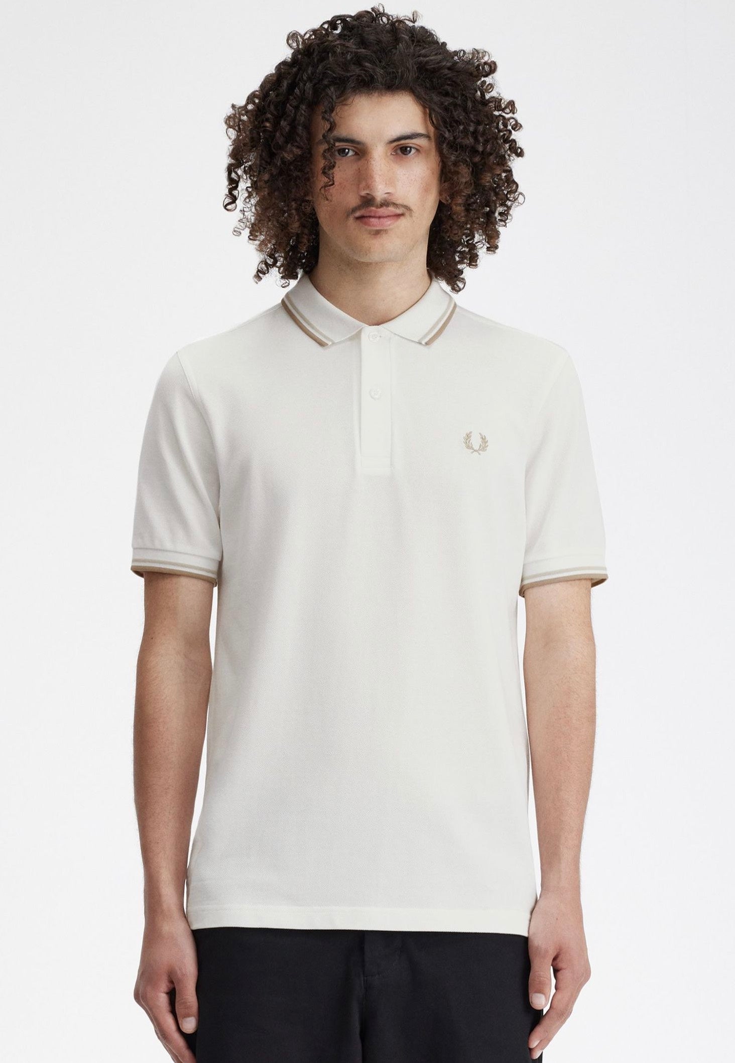 Fred Perry - Twin Tipped Snow White/Oatmeal/Warm Stone - Polo | Men-Image