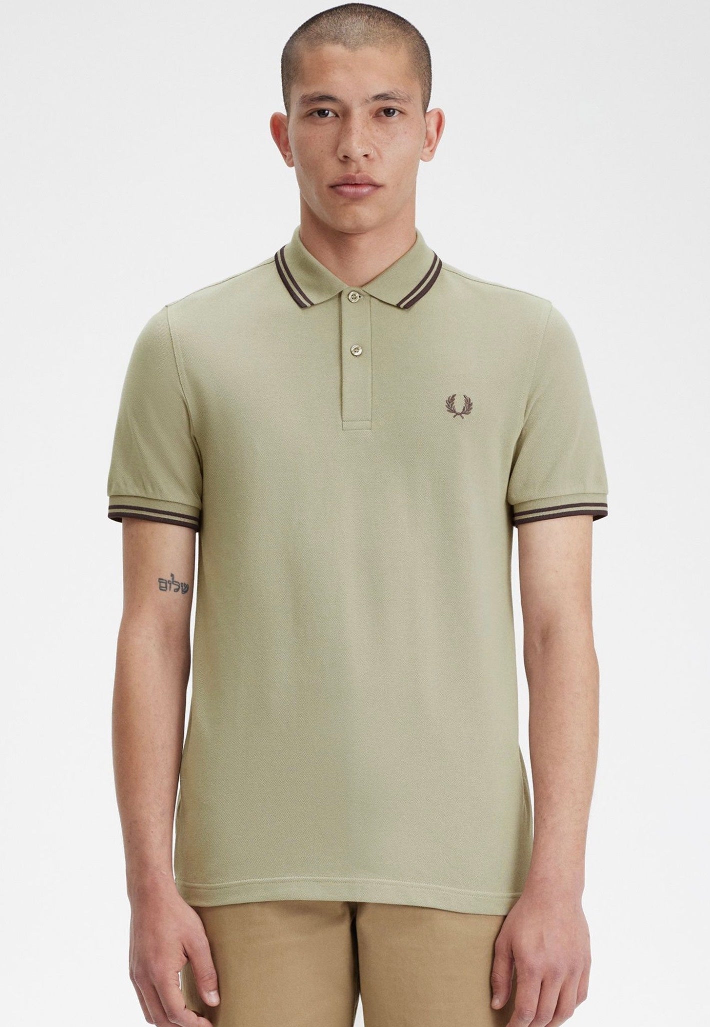 Fred Perry - Twin Tipped Warm Grey/Brick - Polo | Men-Image